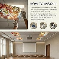 Vista 6 de Cubiertas de luz fluorescente para luces de techo, cubierta magnética de nube para lámparas fluorescentes o LED de 2 pies x 4 pies para aula, hogar