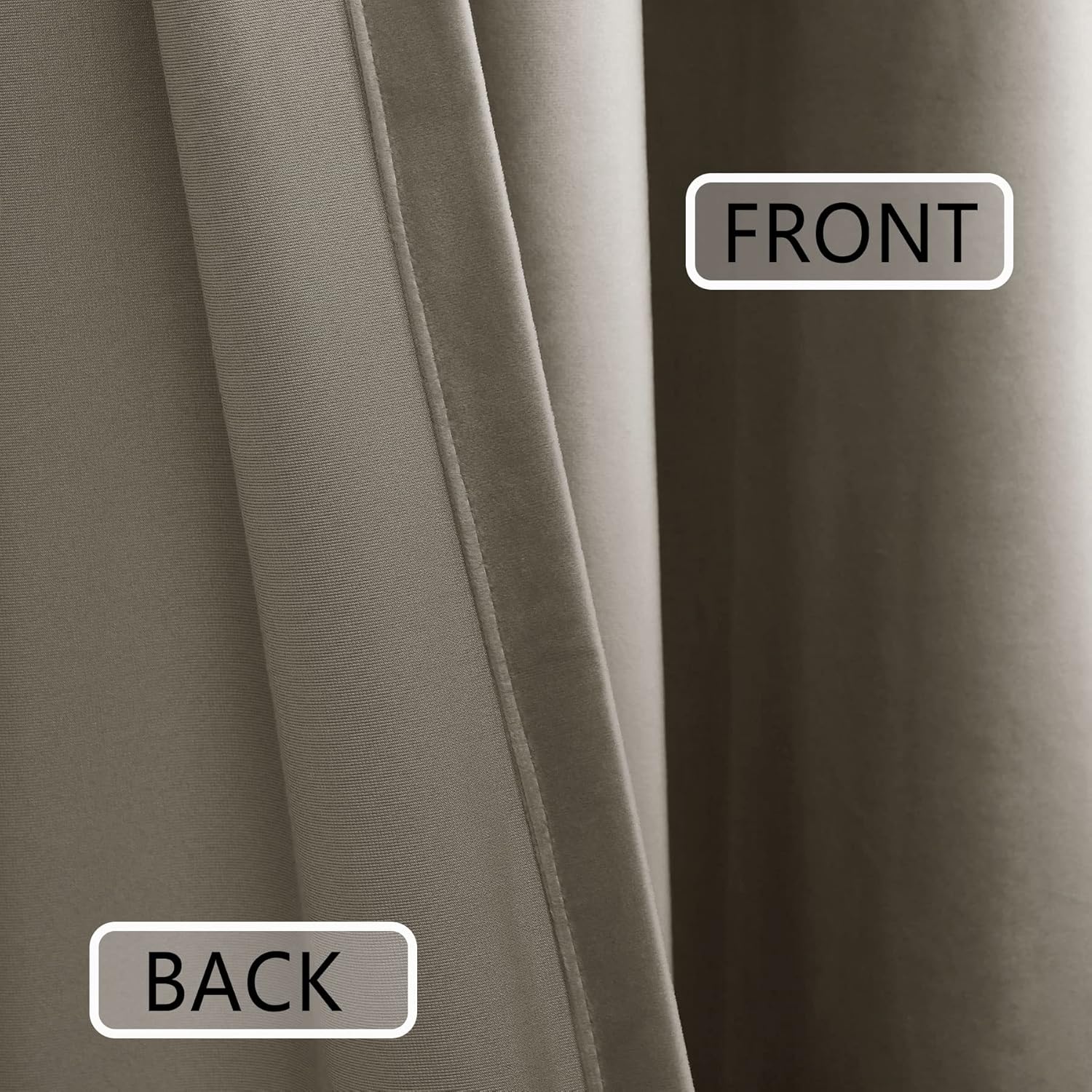 Macochico Pinch Pleat Velvet Curtains, Elegant Living Room Bedroom Nursery Window Drape Curtains for Room Darkening, Simply Taupe, 72W x 96L, 1 Panel