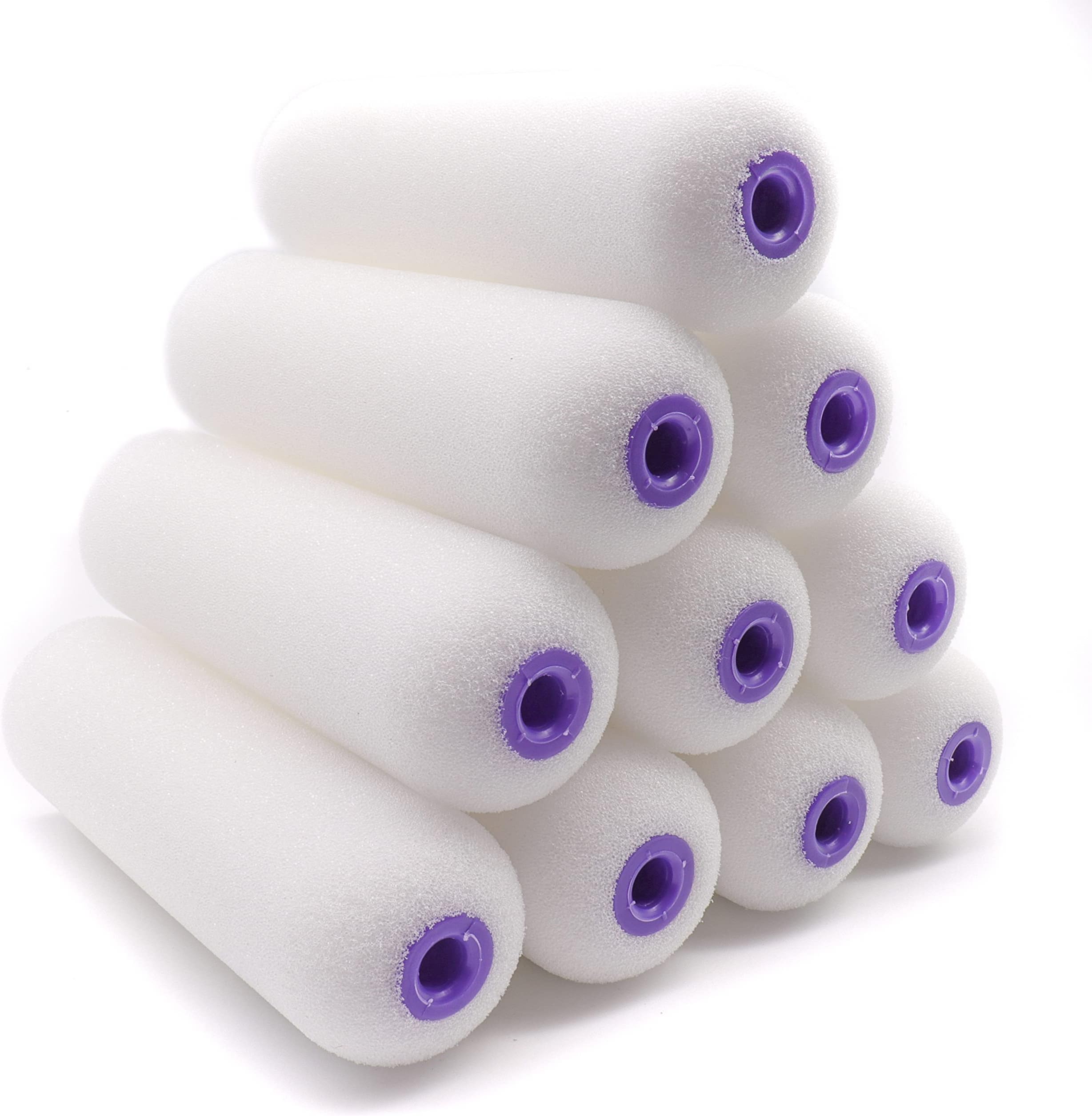 COTTAM High Density Foam Paint Roller Sleeves (Sponge) x10 | Mini/Small 4 Inch | The Mini Rollers for Painting Gloss, Varnish, Oil