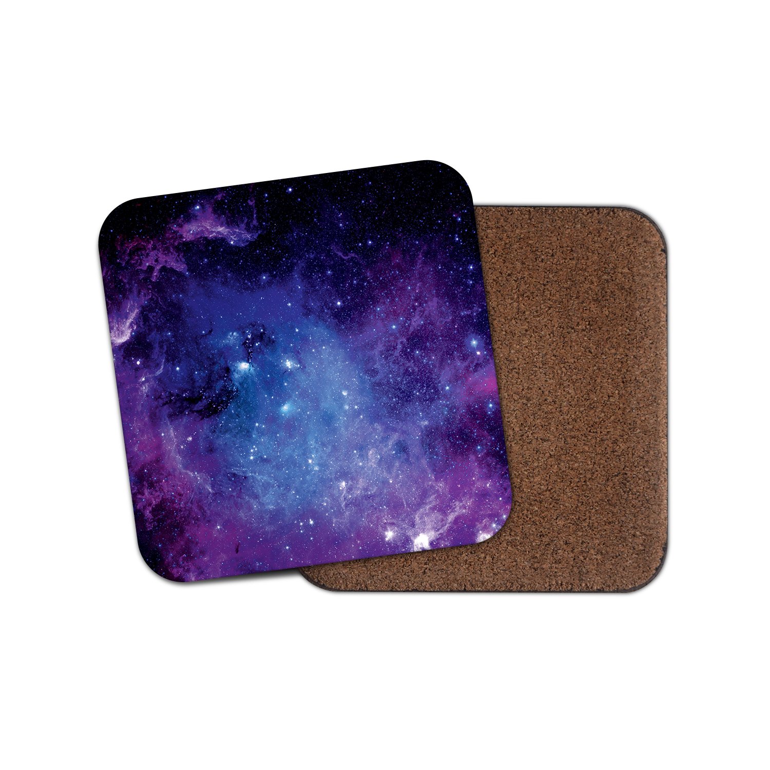 Destinationvinyl Multicolor 1 X Purple Solar System Cork Backed Drinks Coaster - Nebula Galaxy Space #8364