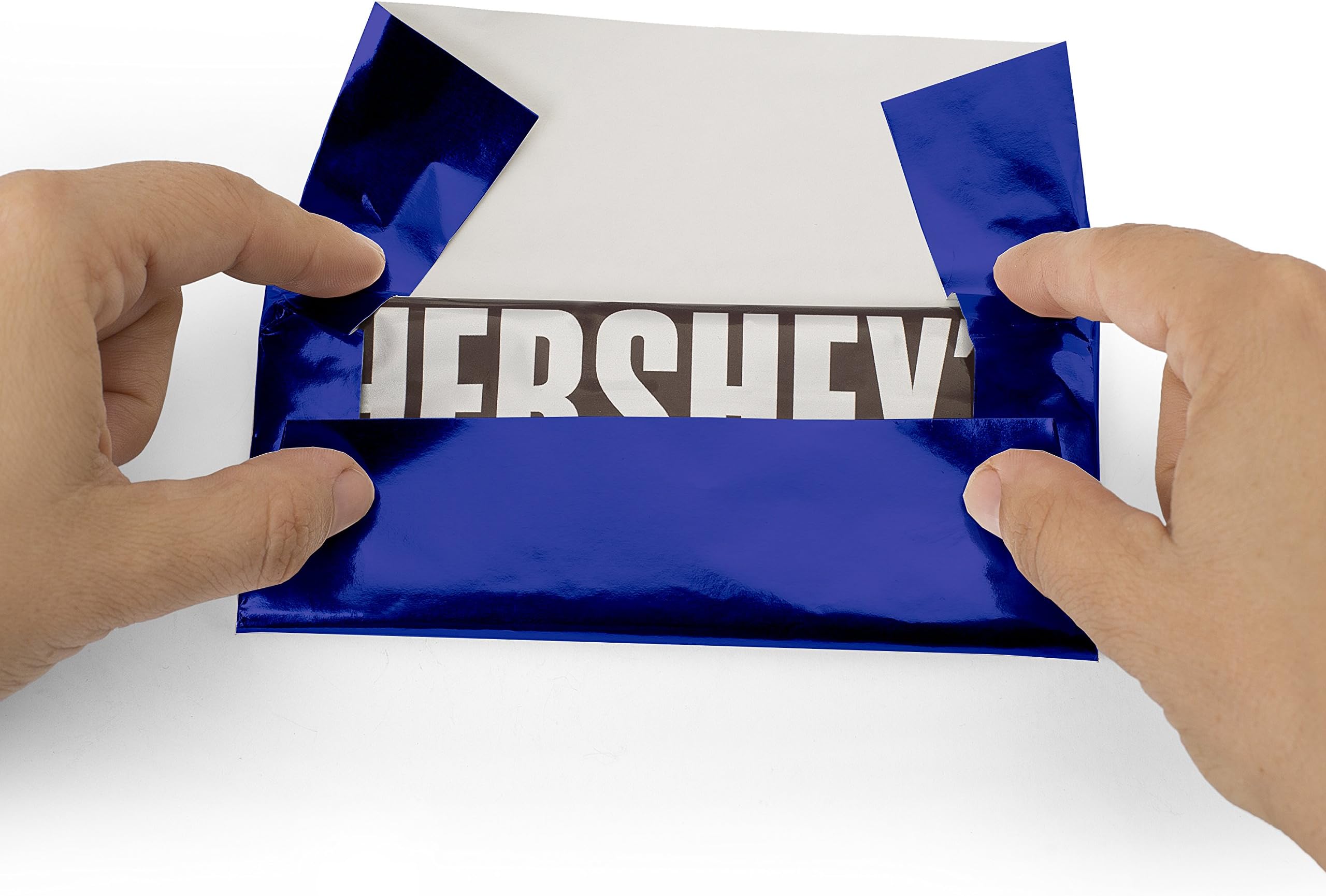 Foil Wrapper - Pack of 100 Candy Bar Wrappers with Thick Paper Backing - Folds and Wraps Well - Best for Wrapping 1.55Oz Hershey/Candies/Chocolate Bars/Gifts - Size 6" X 7.5" (Dark Blue)
