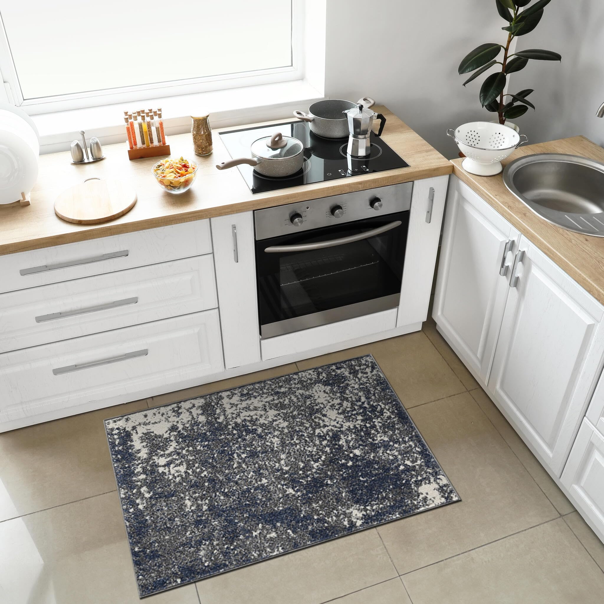 Keen Home Design Throw Rugs - 24"x36" Non-Shedding, Thick Pile Abstract Rugs for Kitchen, Living Room, Bedroom, Dining Room, Entryway - Size: 2' x 3',