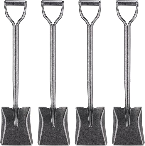 Miniatura 1 de Lasnten 4 piezas de pala corta de transferencia de 30 pulgadas para excavar mango D, pala de punta cuadrada, pala pequeña de metal con hoja