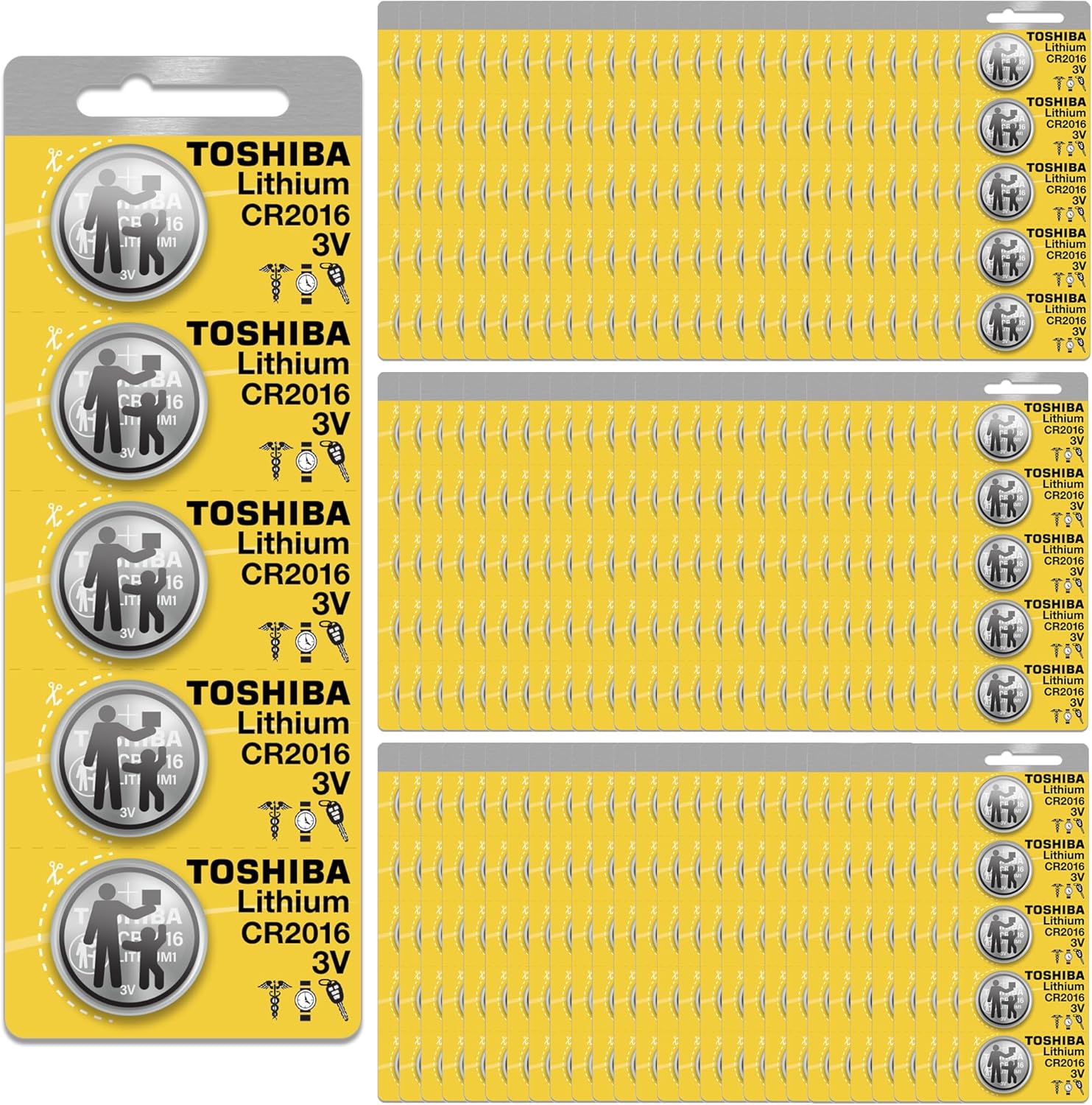 Toshiba CR2016 Battery 3V Lithium Coin Cell (500 Batteries)