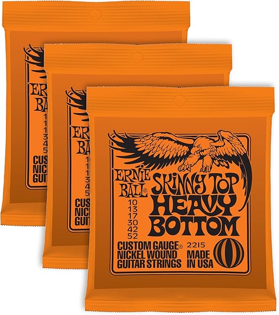 Ernie Ball Skinny Top Heavy Bottom Nickel Wound Sets.010 - .052, Bundle of 3 Sets