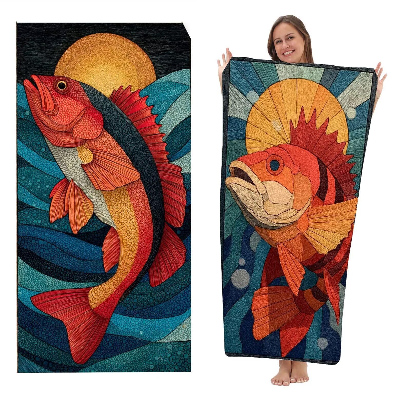 Ręczniki plażowe z mikrofibry dla dorosłych, 100 x 200 cm, 2 sztuki, lekki ręcznik plażowy z jednostronnym nadrukiem, bardzo duży, szybkoschnący, bez piasku, ręcznik plażowy do pływania, podróży