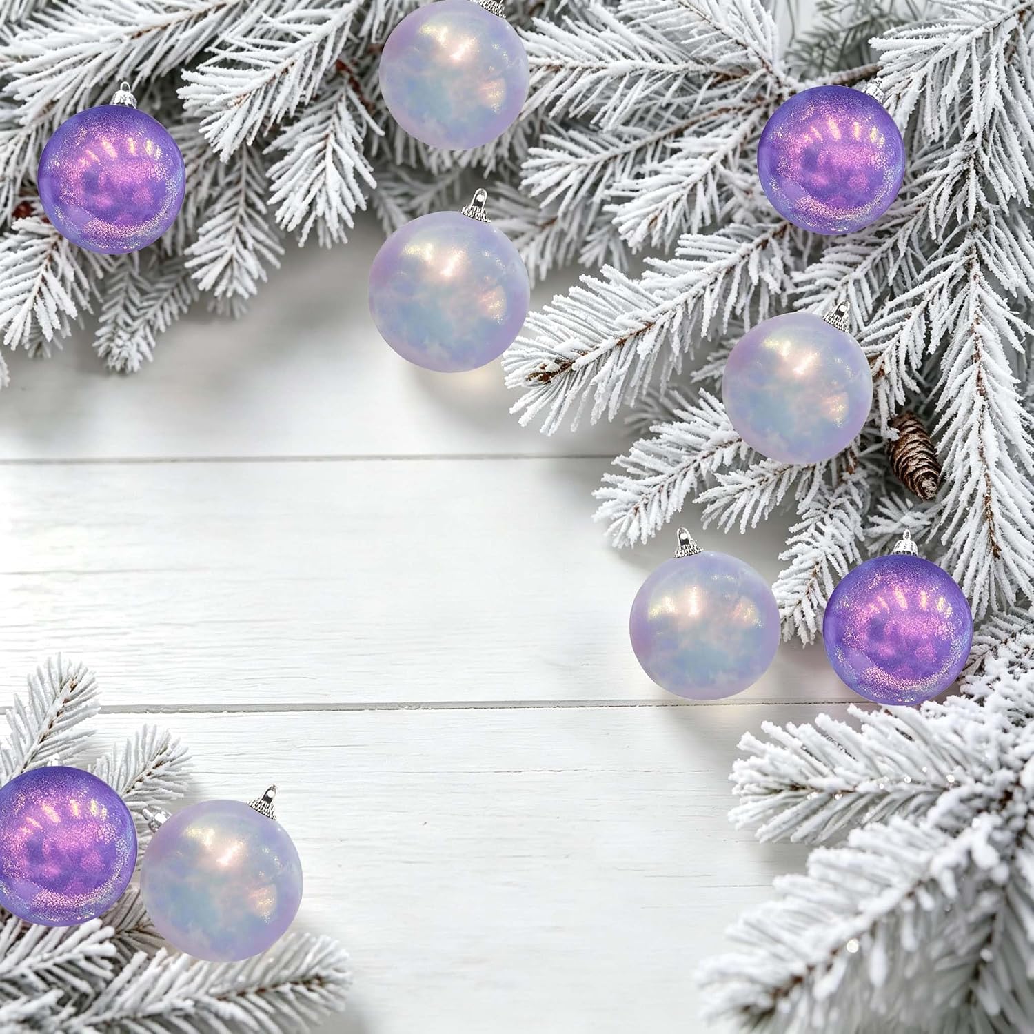 16Pcs Christmas Balls Ornaments -Shatterproof Christmas Ball for Xmas Tree Decorations Hanging Ball,Wedding Party Holiday Decorations Ball Colorful Purple Glitter Ball 3.15 in x 16 Pack
