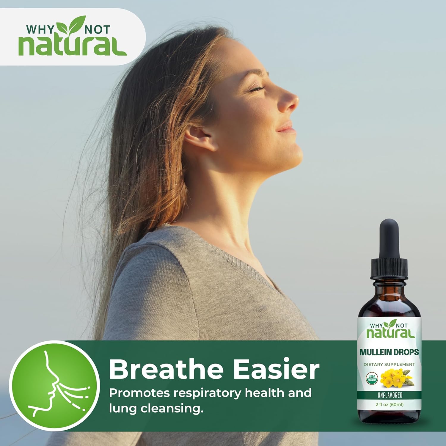 USDA Organic Mullein Drops for Lungs - Leaf Extract Tincture Supplement - Image 3