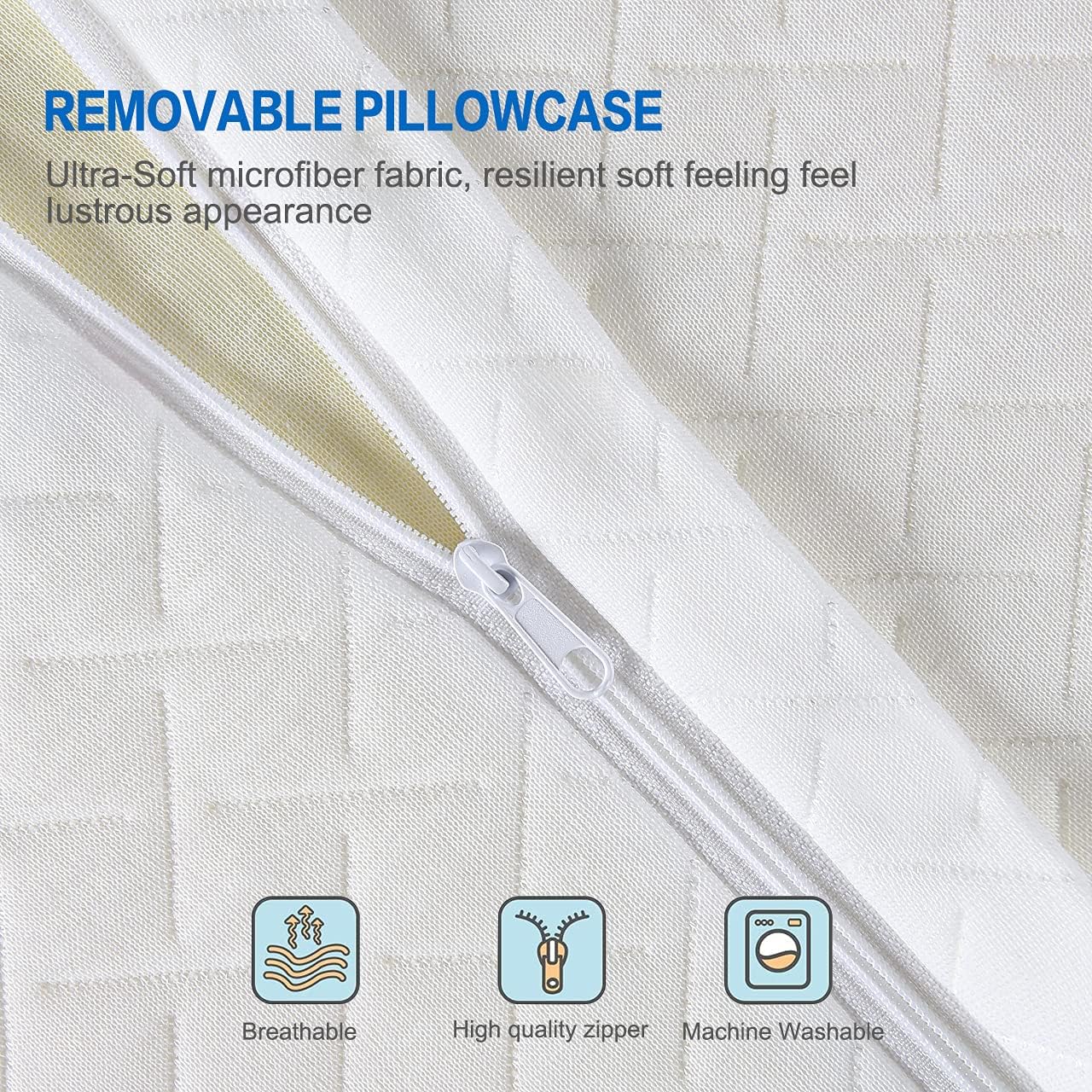 Cervical Contour Pillow,Memory Foam Pillows for Neck and Shoulder Pain Relief,Back Side Stomach Sleeper Bed Pillow with Washable Pillowcase,White : Home & Kitchen