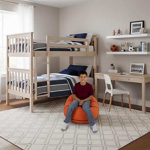 Miniatura 8 de Big Joe Sports Ball Child-Sized Bean Bag Chair for Kids, Basketball Plush, Ultra-Soft Lightweight Polyester Blend, 2.5 Foot Refillable