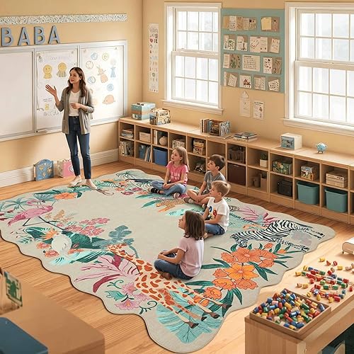 Miniatura 59 de Alfombra de Puerta Floral para Entrada, Alfombra Pequeña Lavable de 2x3, Alfombra Boho para Puerta Delantera, Alfombras de Área Antideslizantes,