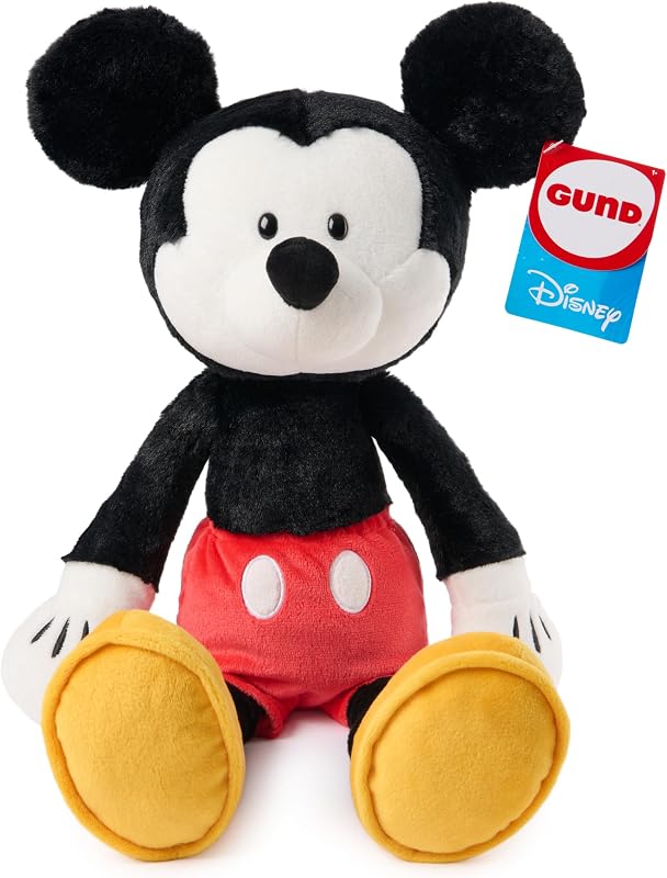 Disney Official Mickey Mouse Toothpick de peluche de 15 pulgadas para mayores de 1 año | Marco delgado y extremidades colgantes posibles promueven el juego de simulación de viaje sobre la marcha; contiene una muñeca de peluche de ratón de 15 pulgadas para mayores de 1 año