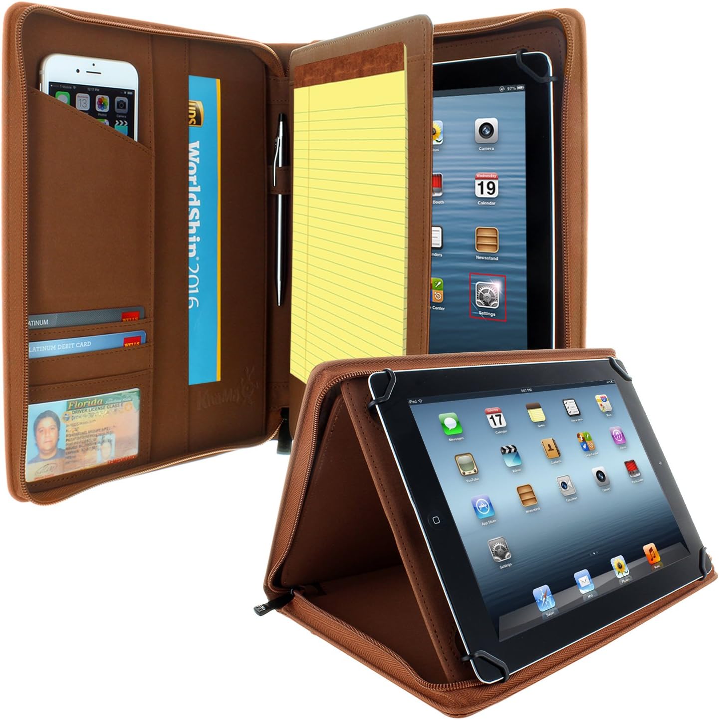 KHOMO Universal Padfolio Case Portfolio Organizer for