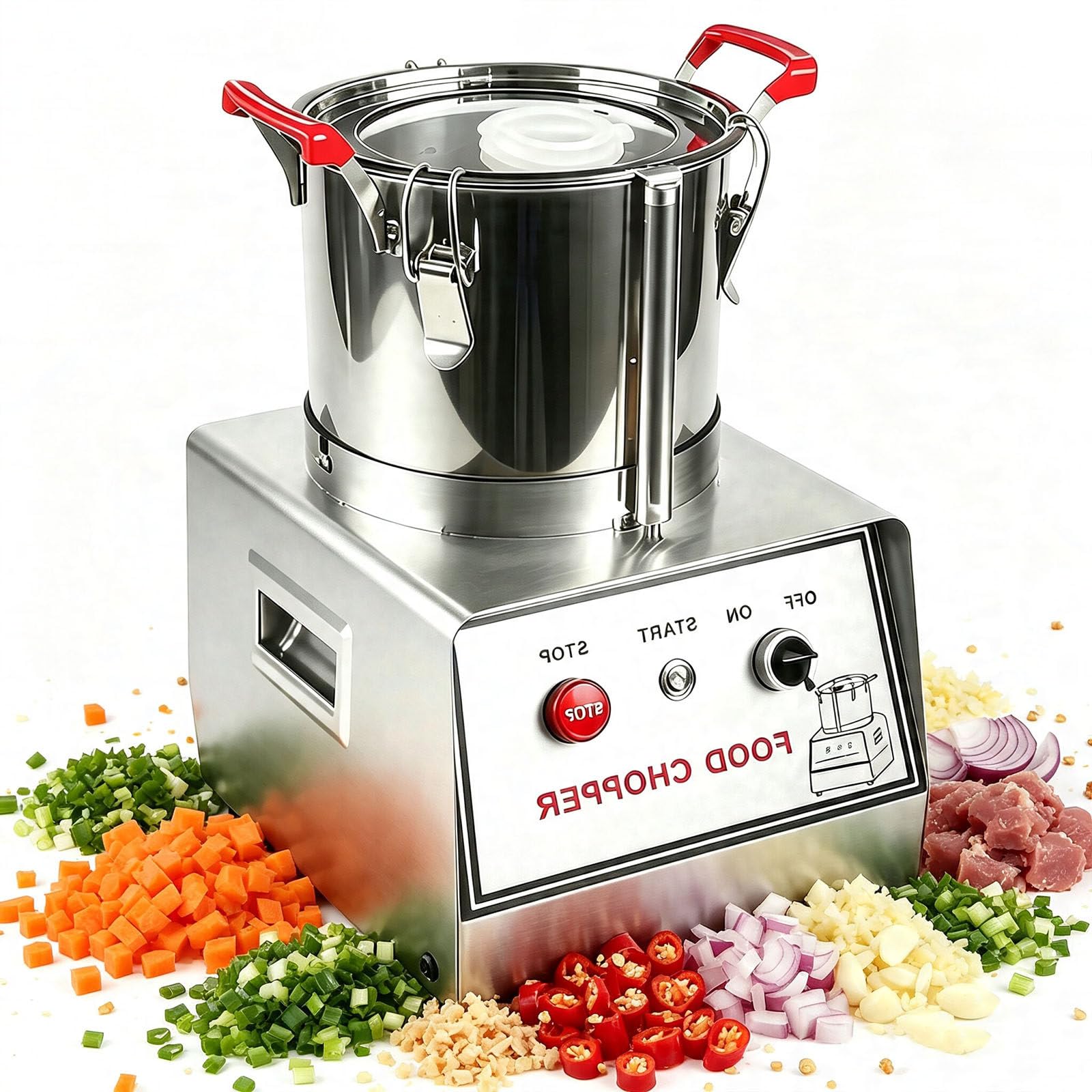 GBHJJ Electric Vegetable Shredder, Commercial Stainless Steel Food Processor, Multifunctional Cutter 15L