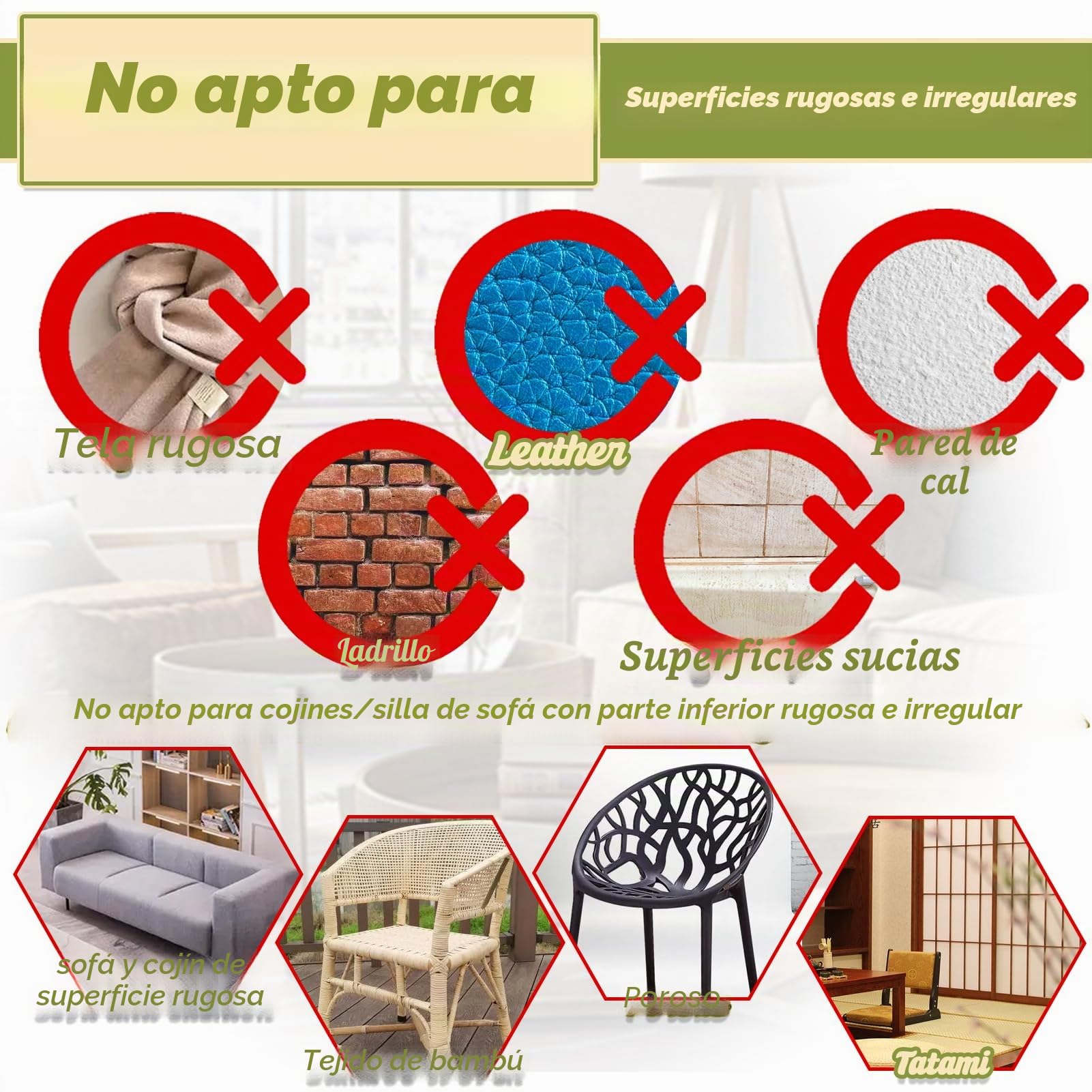 TEUVO Cinta adhesiva antideslizante 11 cm x 10 m para sofá, colchón y muebles, hogar y oficina