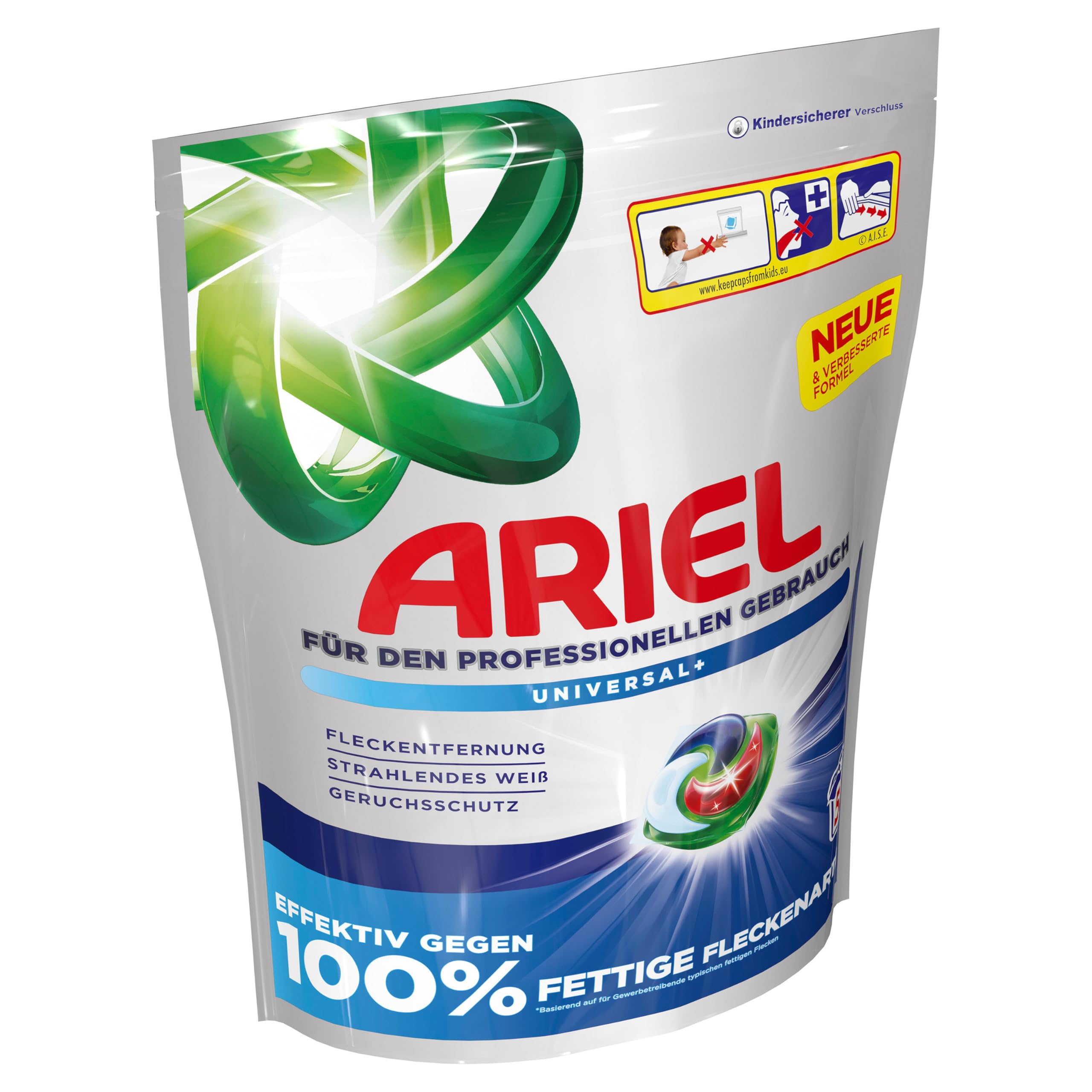 Ariel Professional All-in-1-Pods Waschkapseln Universal+, bekämpft alle Arten von Fettflecken, für den professionellen Gebrauch