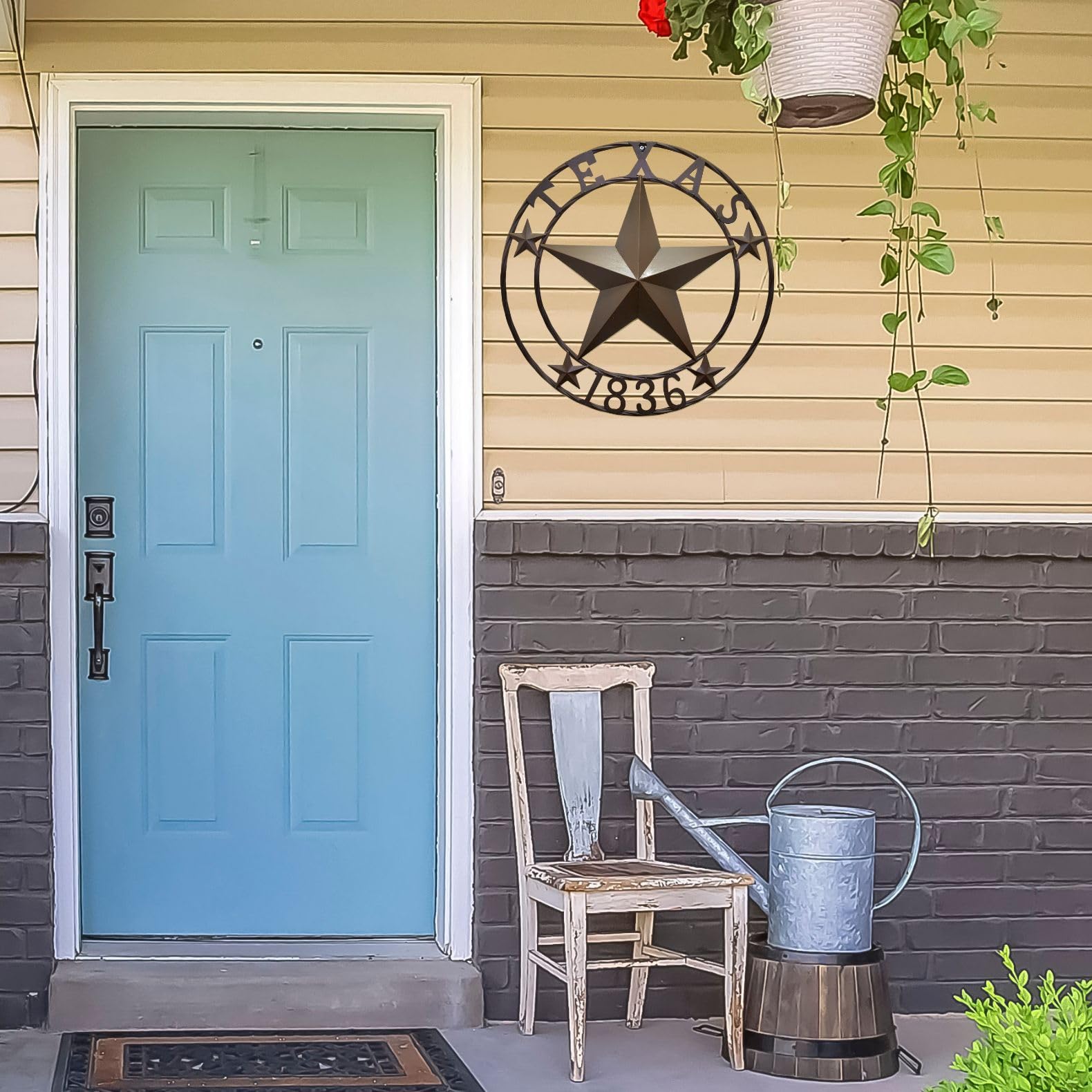 BestGiftEver Metal Circle – Texas 1836 Targa decorativa da appendere alla parete