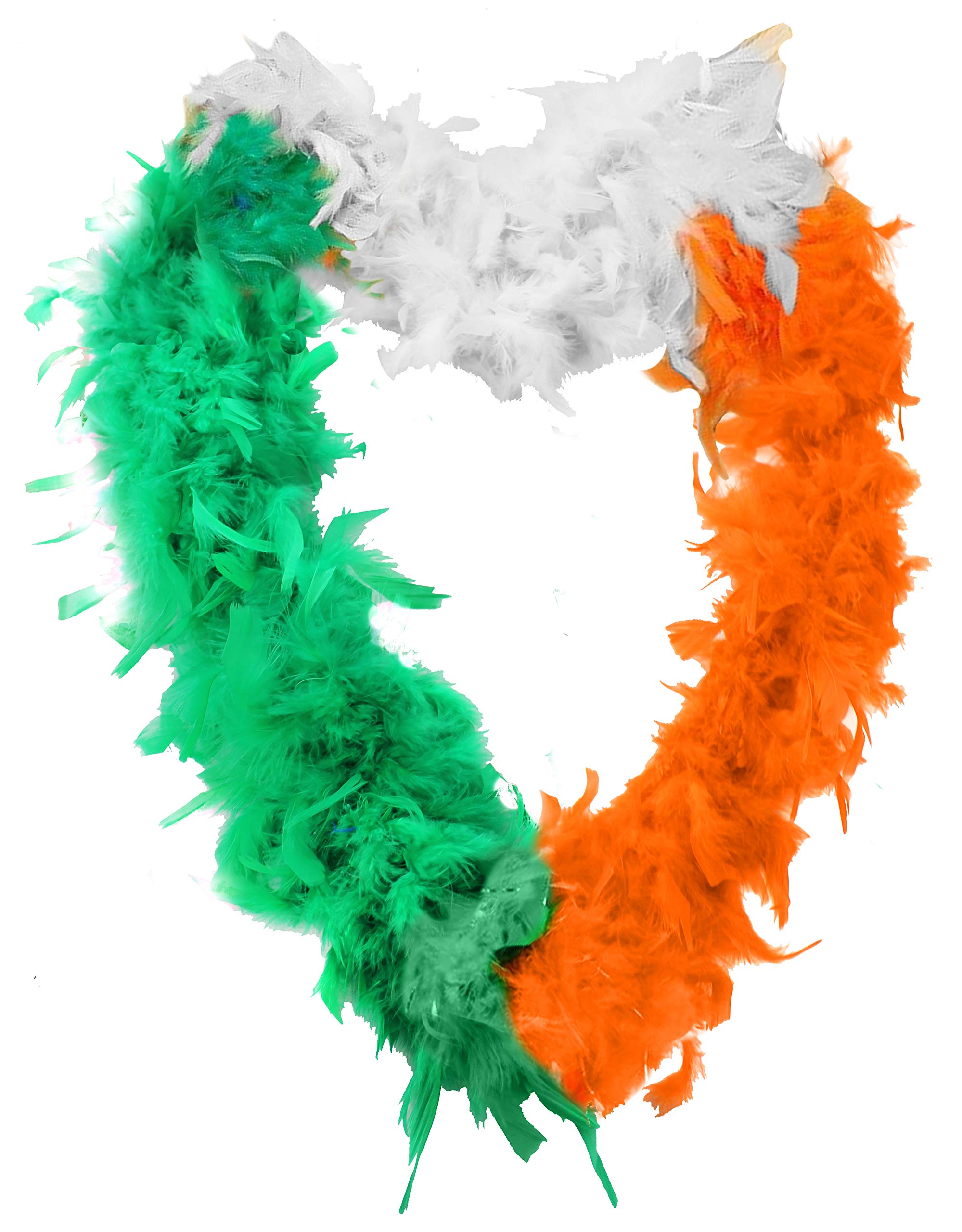 St Patricks Day Irish Feather Boas With Tinsel Perfect for Any St Paddys Day Fancy Dress Party for Adults (1x Irish Boa)