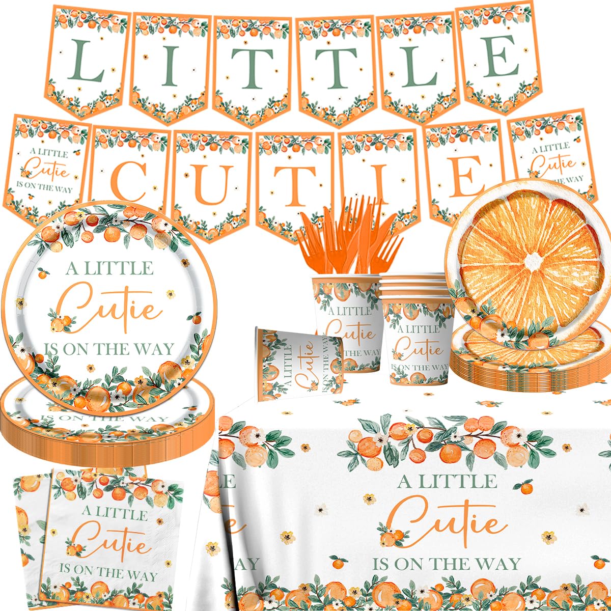 MZ.ogm 'A Little Cutie Is On The Way' Banner - Glitter Gold Baby Shower & Birthday Decorations - View #4
