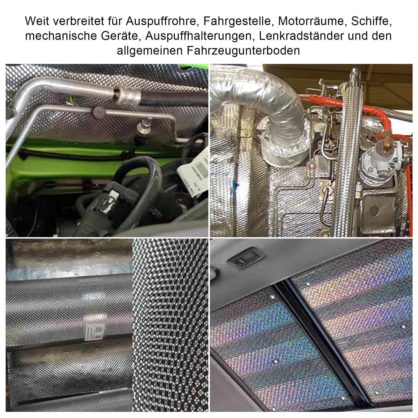 Plaque de protection thermique en aluminium embossée, 100 cm x 40 cm, pour isoler les tuyaux de chaleur pour voiture, moto, véhicule