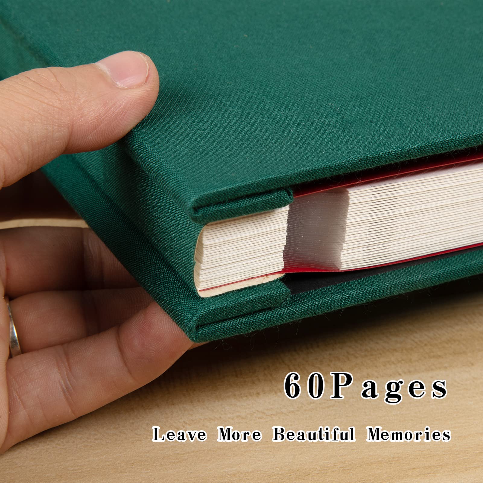 Spbapr Álbum de fotos grande autoadhesivo con cubierta de lino, álbum de recortes magnético, 60 páginas adhesivas negras para fotos de 4 x 6, 5 x 7, 8 x 10, 10 x 12 pulgadas, con un bolígrafo de metal