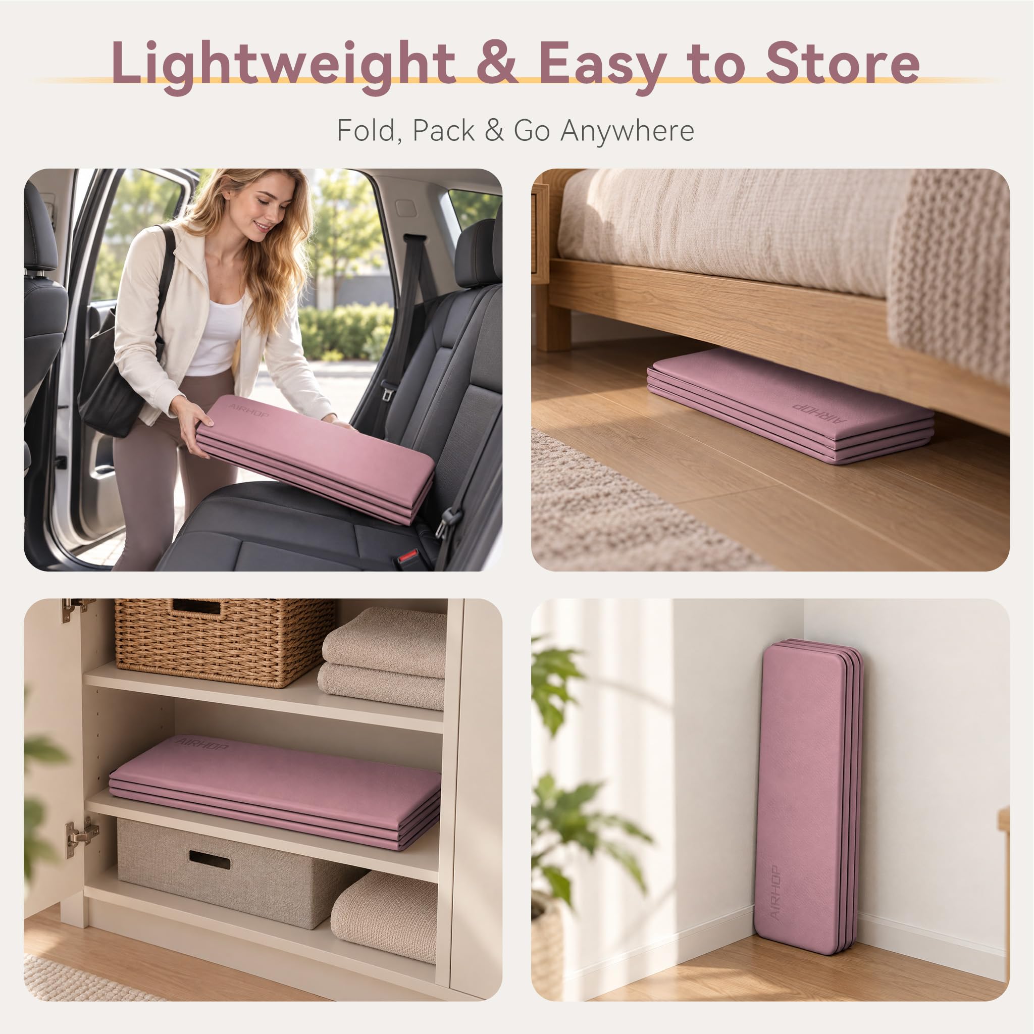 AIRHOP - Tappetino da yoga pieghevole per fitness