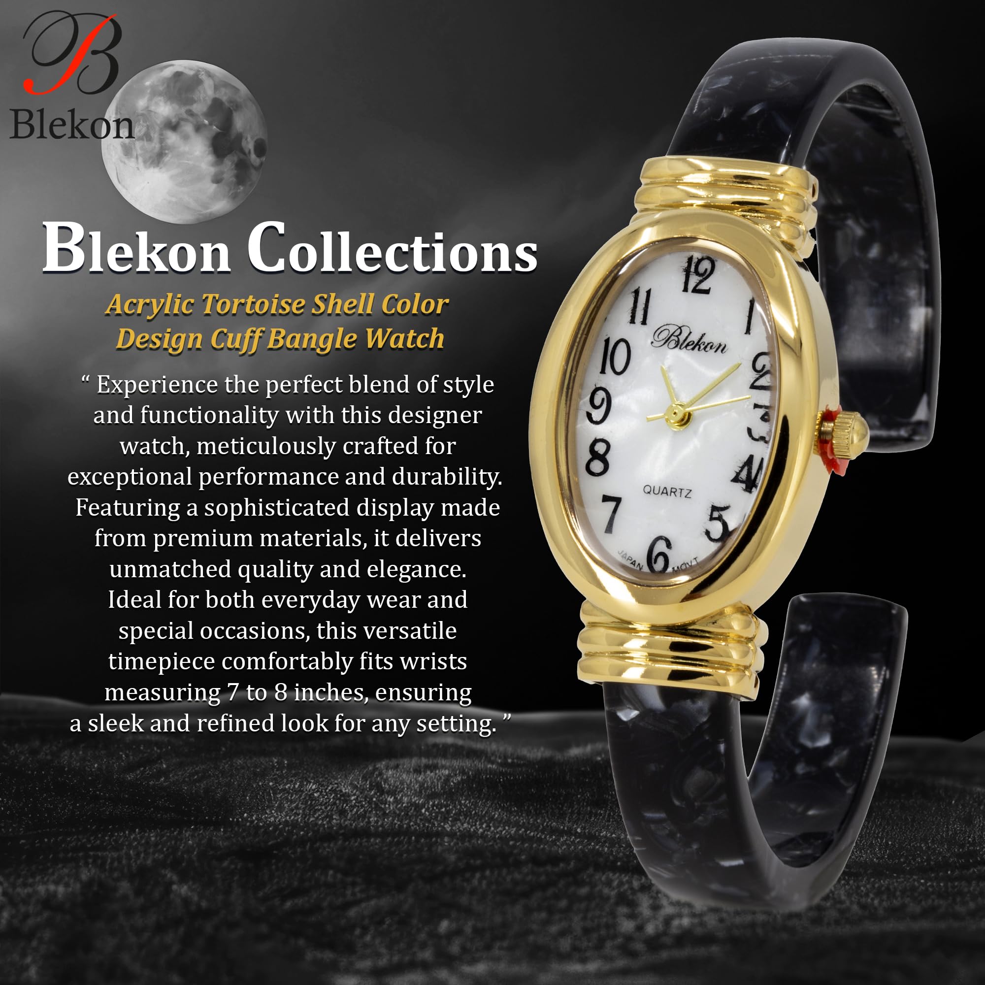 Collections - Reloj Redondo Ovalado Rectangular de acrílico para Mujer, diseño de Concha de Tortuga