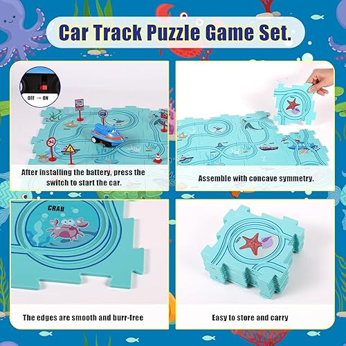 Miniatura 4 de Juego de 25 piezas de rompecabezas para niños pequeños, juego de rompecabezas para armar tú mismo, juegos de carrito eléctrico para preescolares,