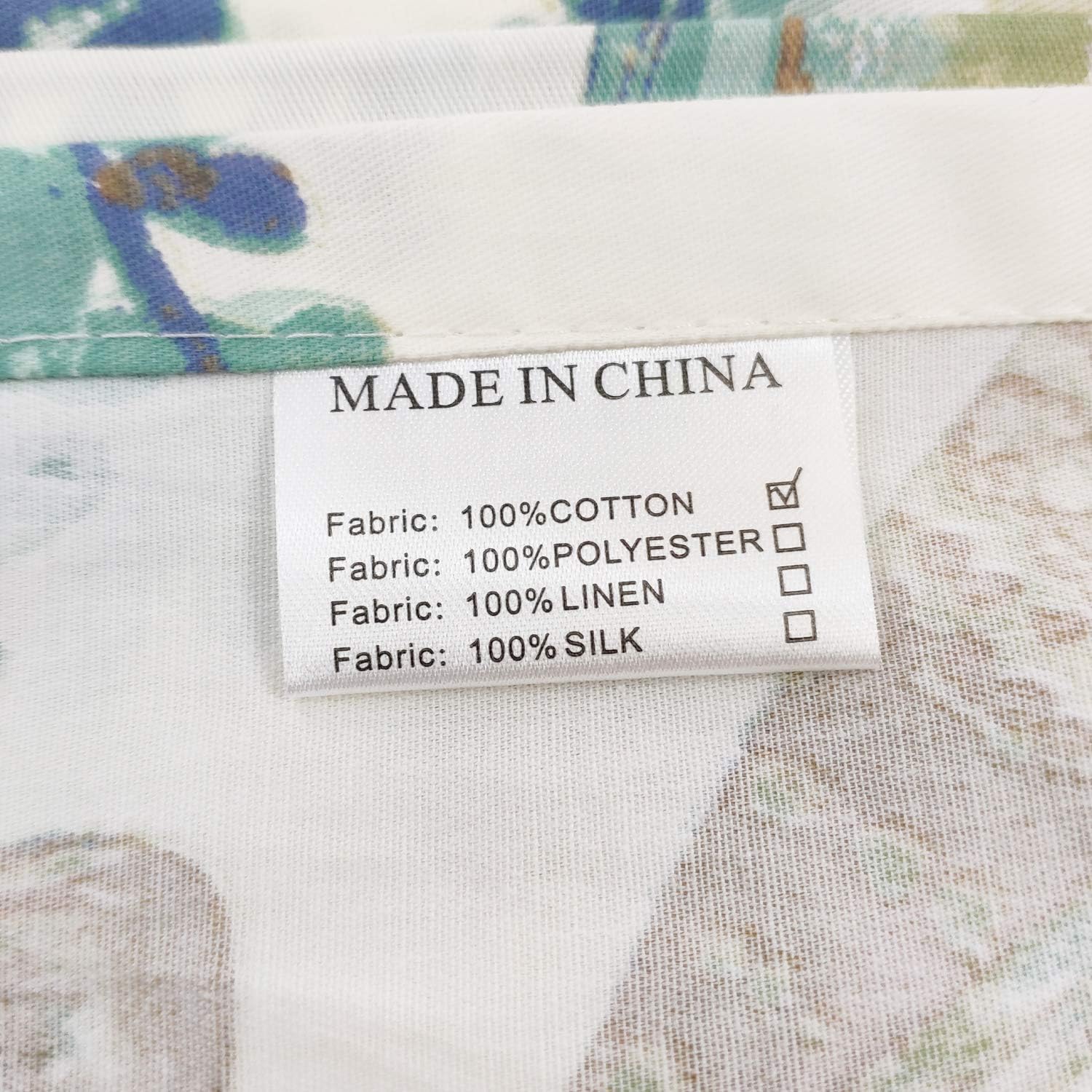 FADFAY 20X30 Pillowcase Beach Themed Seashells and Starfish Print Shams 100% Cotton Pillow Covers, 2Pcs, Standard Size (Twin/Full/Queen)