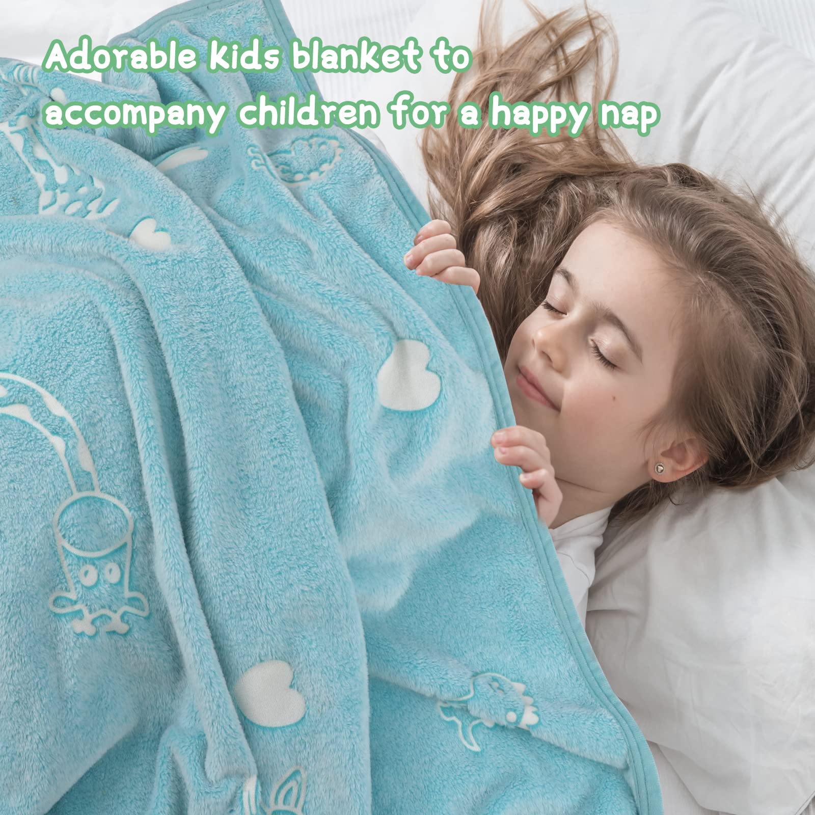 Exqline Dinosaur Blanket Kids Blanket Glow In The Dark Giraffe