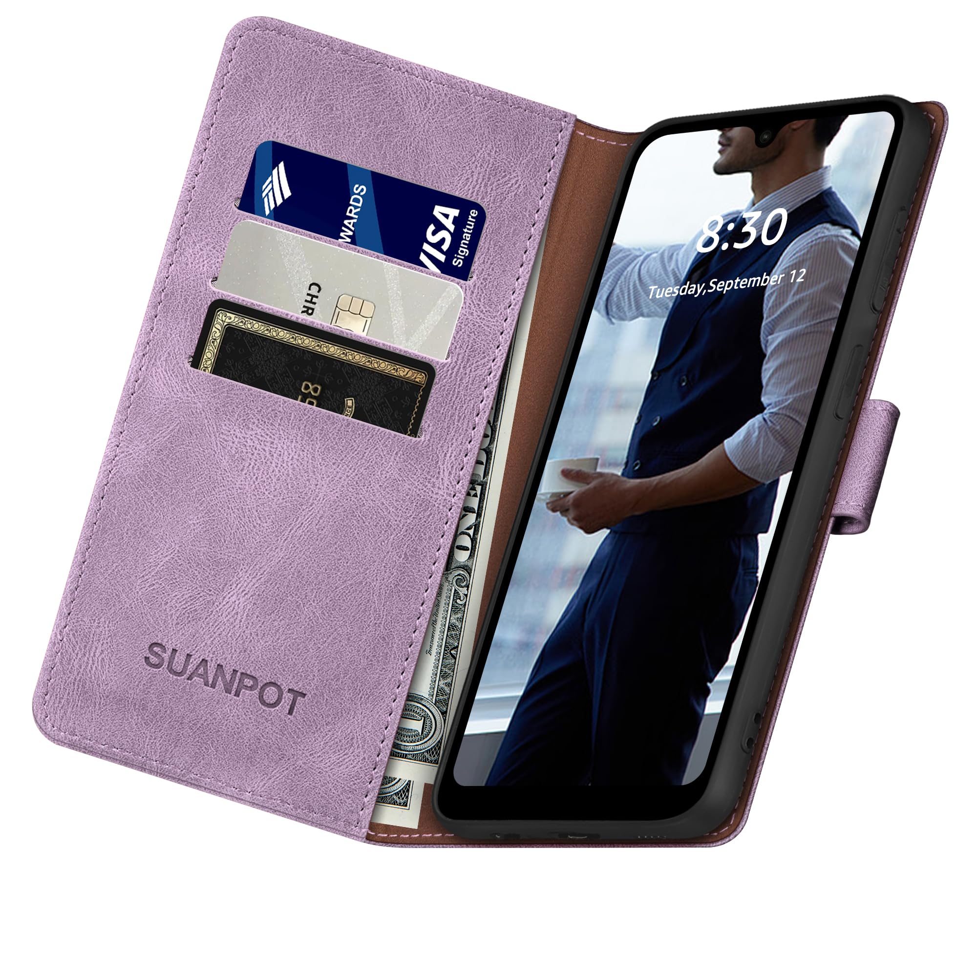 ESONG Cover Portafoglio Per IPhone 13 – Pelle PU E TPU Con Slot Carte E Staffa, Ultra Sottile, Chiusura Magnetica, Colore Caffè