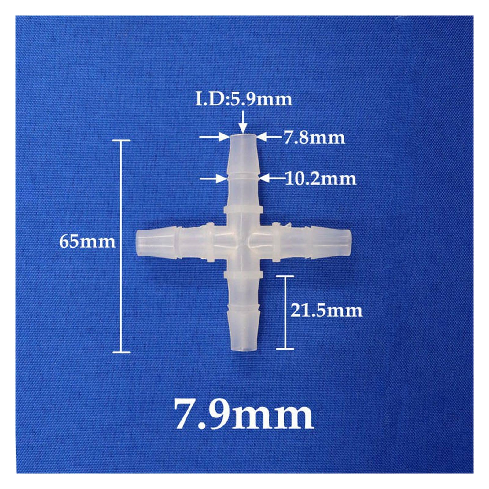 Raccordo a barbiglio, 5~200 Pezzi 2,4-12,7 mm connettori for Tubi in plastica PP connettore a Croce for Morbidi(7.9mm Cross Joint,200pcs)