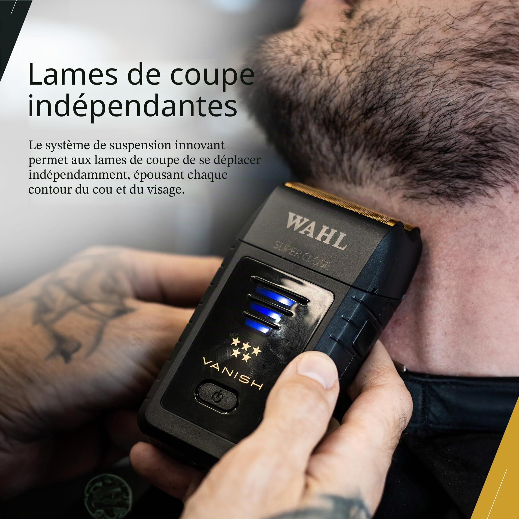 WAHL Vanish Foil, Remplacement, Lame et lame de coupe, Rasoir mobile, Coupe précise, Accessoires de soins, Pièces de rechange, Soins pour hommes, Pièces de rasoir, Or, Sans bosses, Vanish