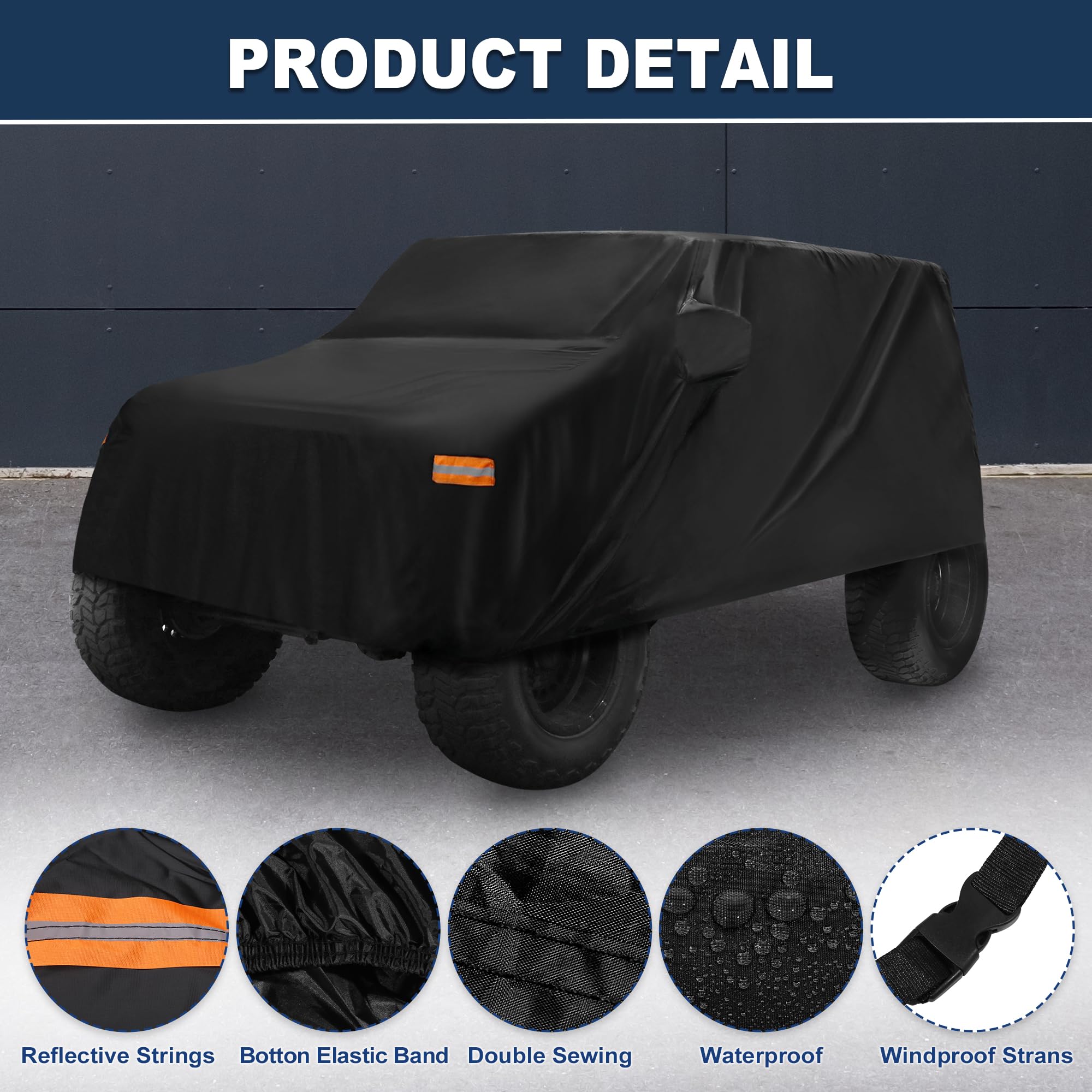 ACROPIX Aluminum Film Black Car Cover Waterproof All Weather Full Exterior Cover Rain Hail Sun Protector Car Cover — view 2