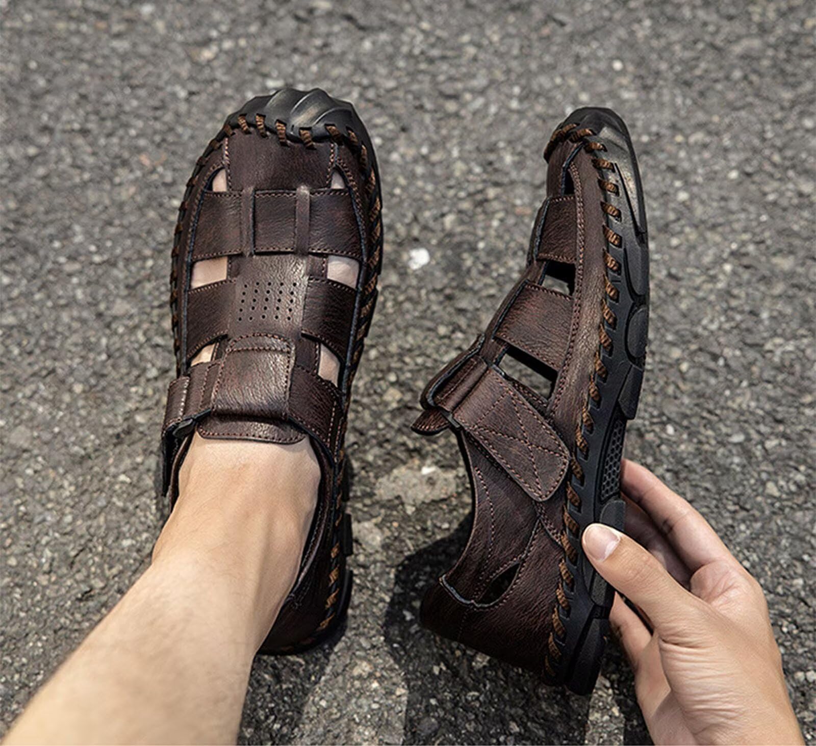 Rivccku Sandalias Deportivas Hombre Verano Sandalia de Senderismo Exterior Antideslizantes Casual Trekking