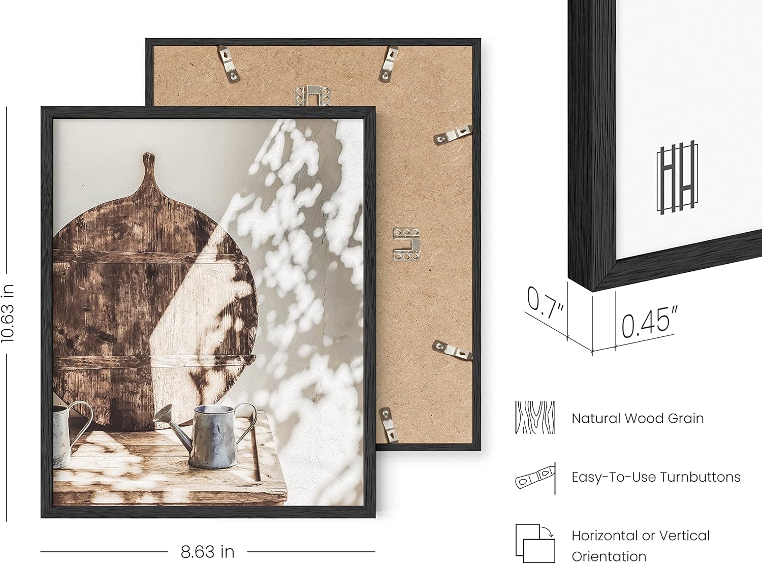 HAUS AND HUES Frame Barn Wall Art - Blue Wall Decor, Modern Farmhouse Wall Decor, Rustic Wall Art, Barn Pictures Country Room Decor (Black Frame, 8x10)
