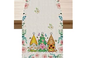 Floral Freshness for Your Spring Table: Gnome Watercolor Flower Table Runner