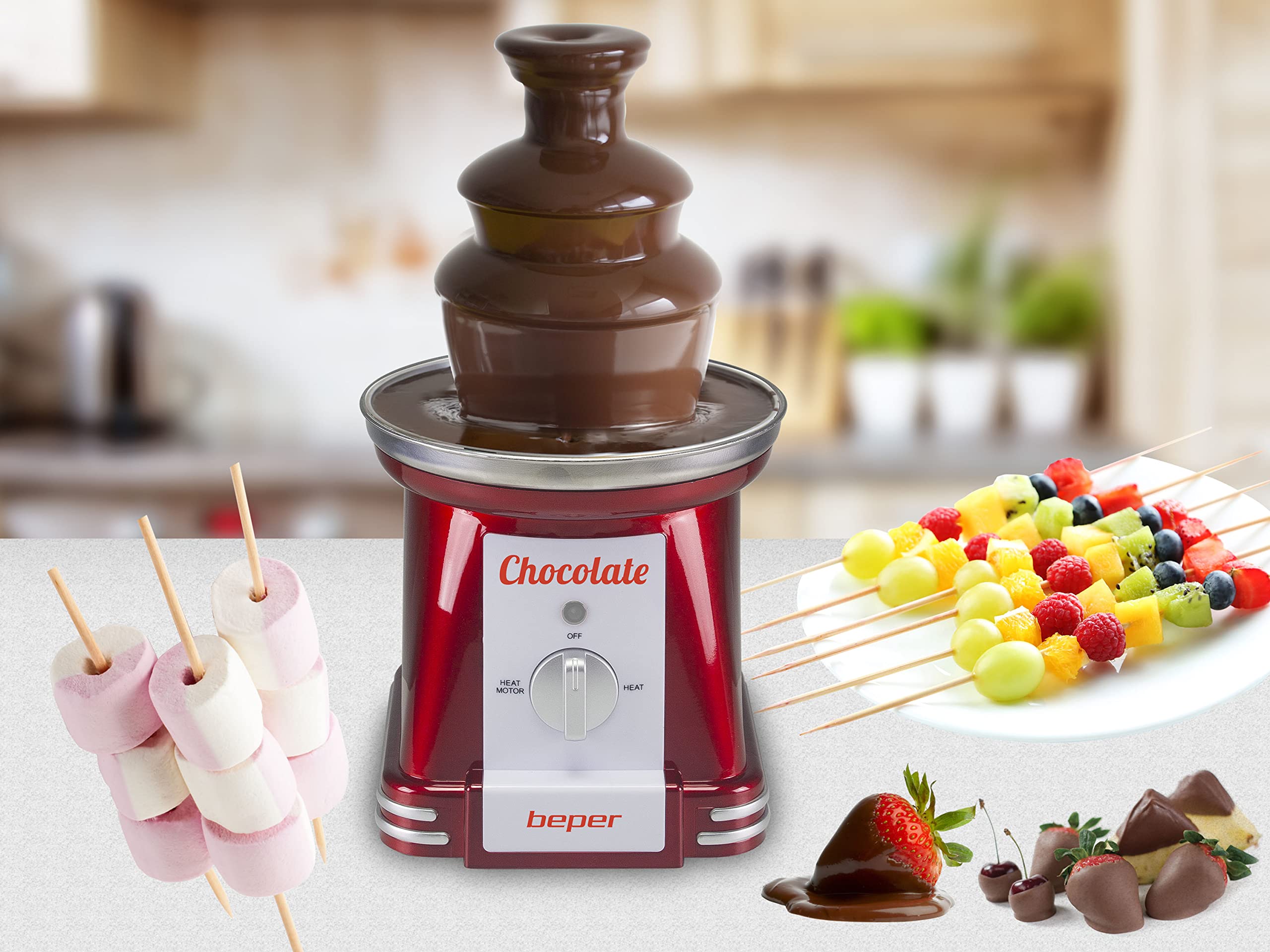 BEPER P101CUD200 Fontana di Cioccolato 750 ml XXL - Fontana di Cioccolato Cascata a 3 Livelli