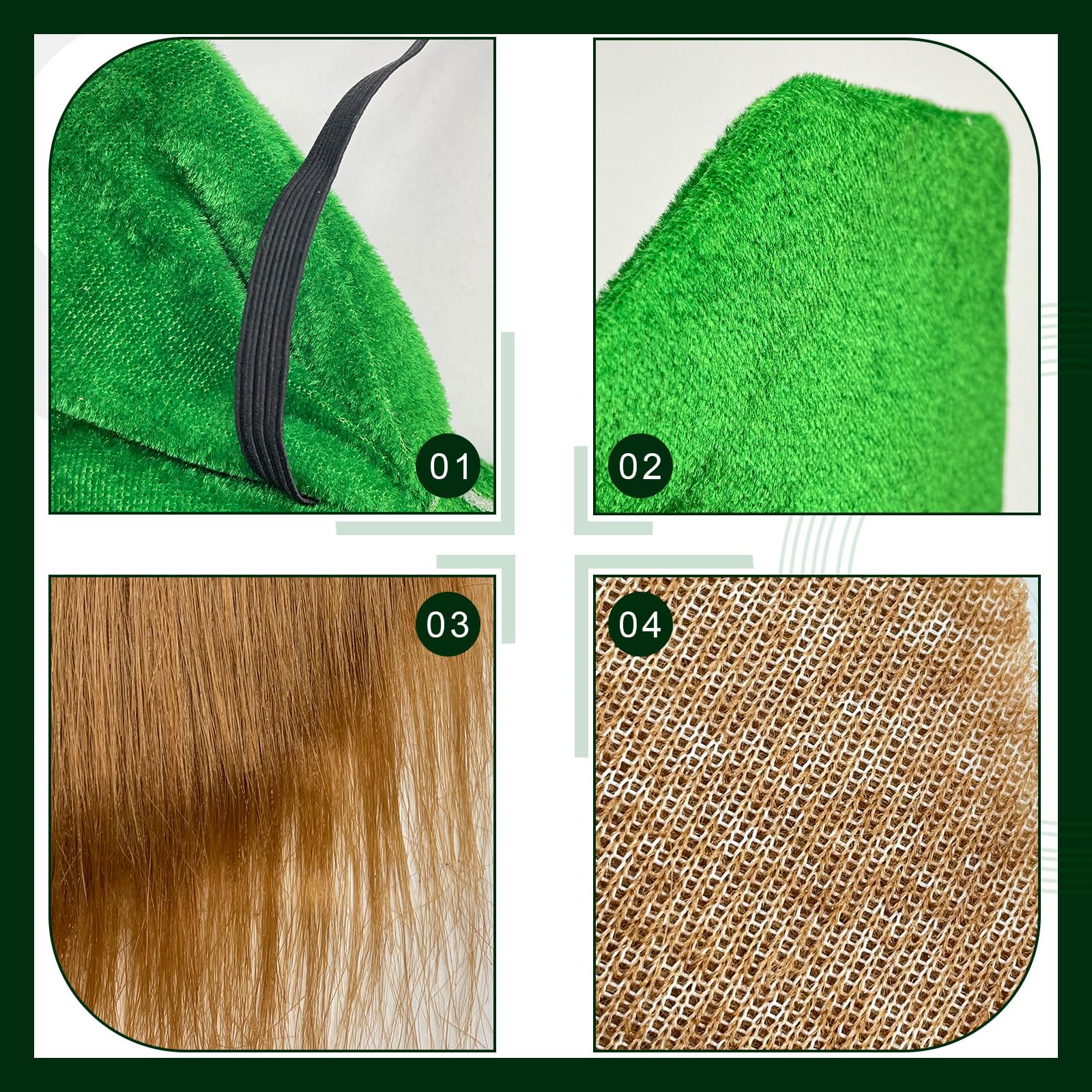 TUONYIS 3 PCS Green Dress Accessories,St. Patrick's Day Costumes Suit Decorations,Leprechaun Costume,Bow Tie Beard Costume Accessories,Retro Prop for Men Women Irish Pub Clothing Accessories (3 PCS) - Image 2