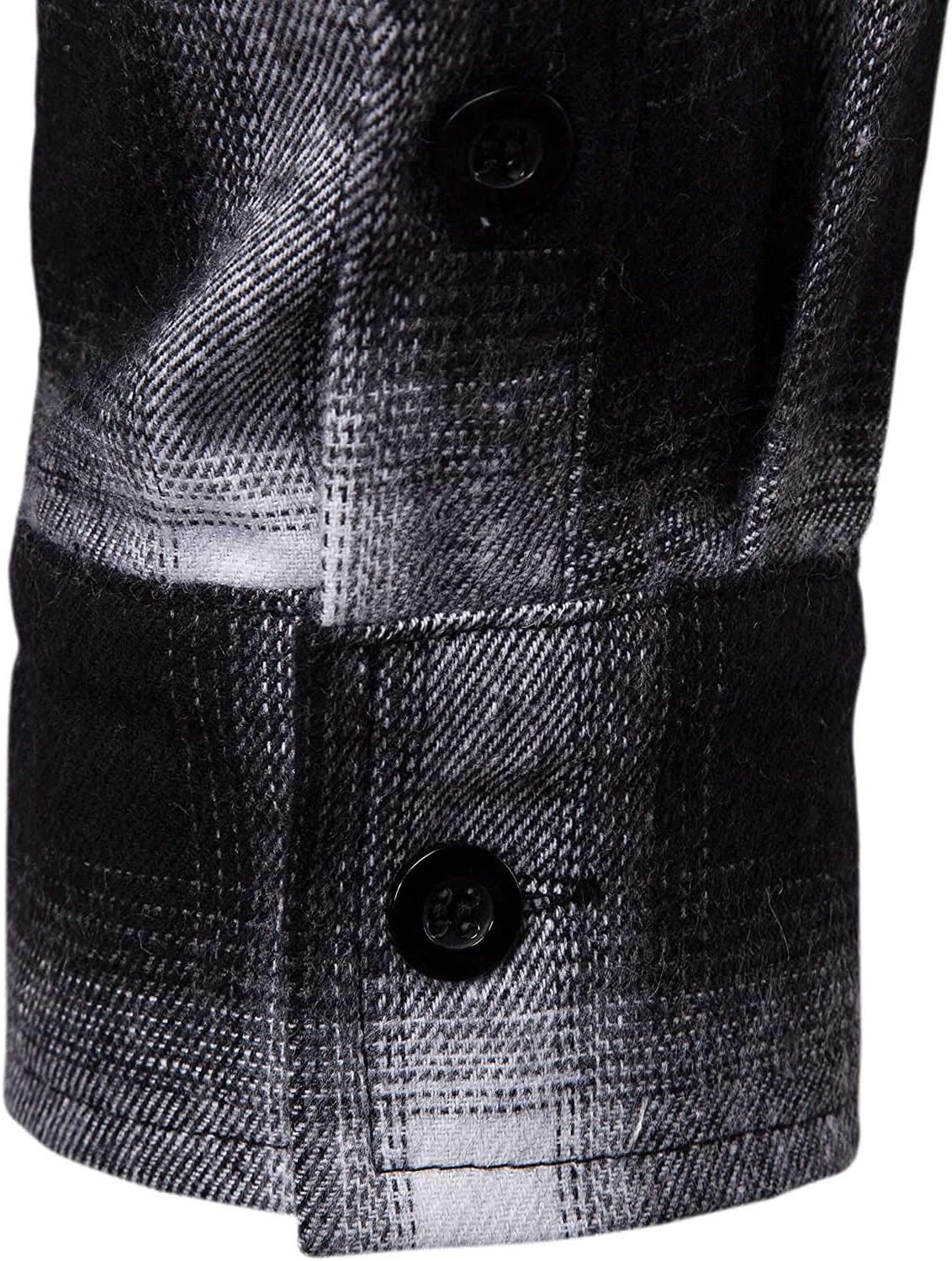 Flannel Hoodie for Men Hooded Flanel Shirt with Hood Lightweight Plaid Men's Casual Button-Down Shirts - Image 6