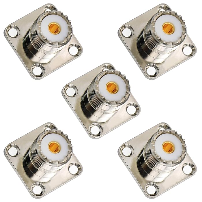 Buy UHF Panel Mount, 5Pack Female SO239 Chassis Mount 4Hole Jack