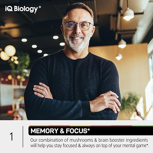 Miniatura 4 de IQ BIOLOGY Suplemento de hongos Leones Melena Kava Kava Rhodiola Rosea Vitamina B12 Cola de pavo Reishi - Complejo de hongos nootrópicos Ashwagandha