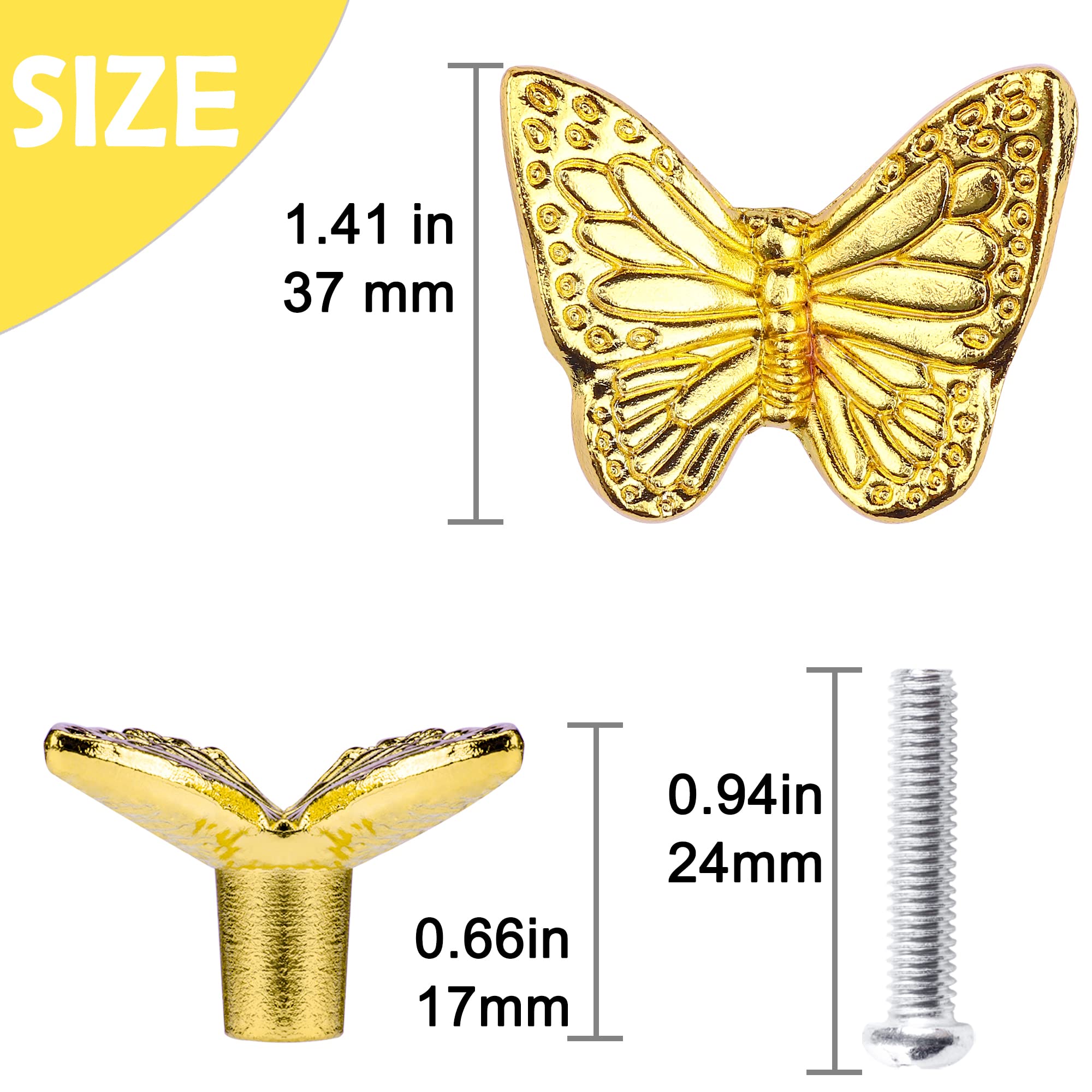 HUGOLEM 8 Pack Butterfly Shape Drawer Pulls - Stylish Kitchen Cabinet &  Kid's Room Dresser Drawer Knobs - Modern Gold Dresser Knobs & Door/Window  Pull Handles - Amazon.com