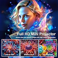 Vista 7 de Mini Projector with WiFi and Bluetooth, 4K 1080P Support Portable Projector Auto Keystone, 130'' Screen Movie Projector for Home Theater 180