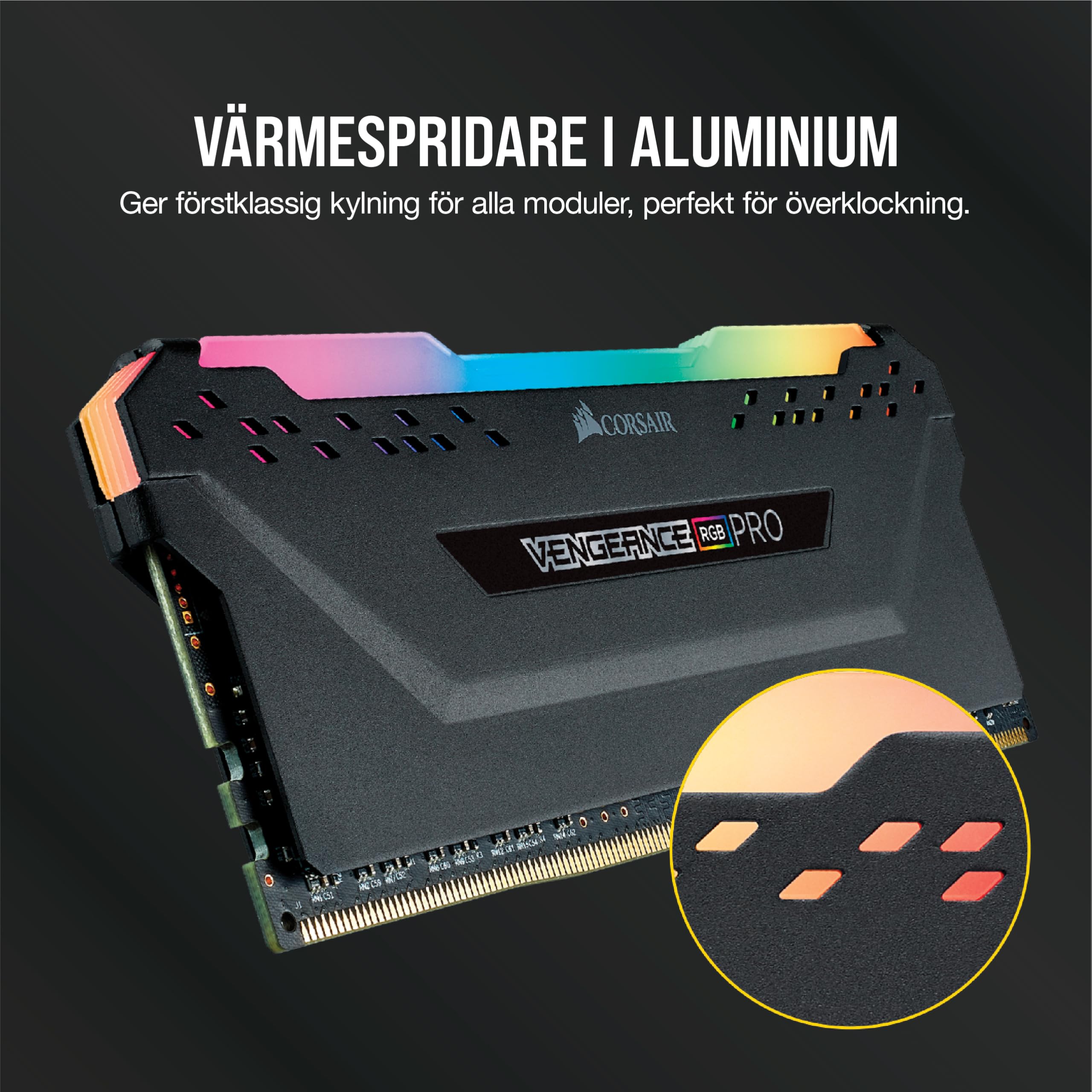CORSAIR VENGEANCE RGB PRO 32GB (2x16GB) DDR4 Up to 3200MHz (PC4