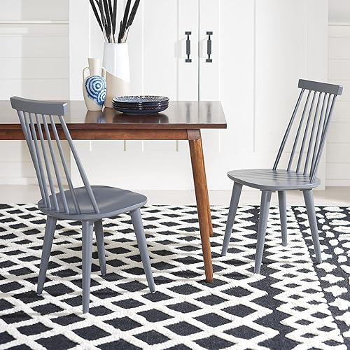 Miniatura 2 de Safavieh American Homes Collection Burris Country Farmhouse - Silla auxiliar con eje gris, madera (juego de 2) Gris,Negro,Natural,natural /