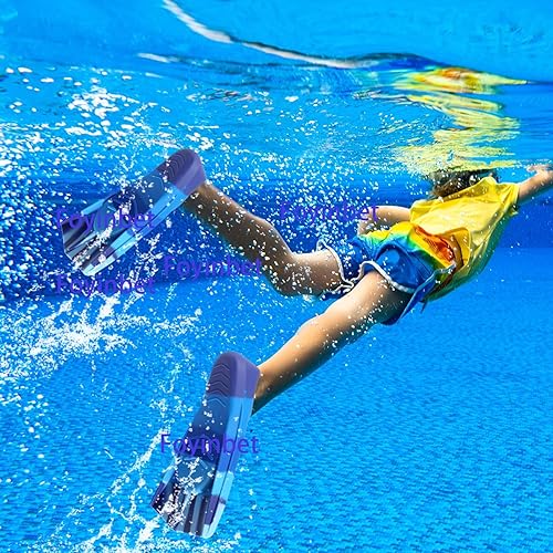 Vista 84 de Aletas de natación para niños, aletas cortas para niños, aletas de natación para entrenamiento de natación para niños y niñas principiantes Un