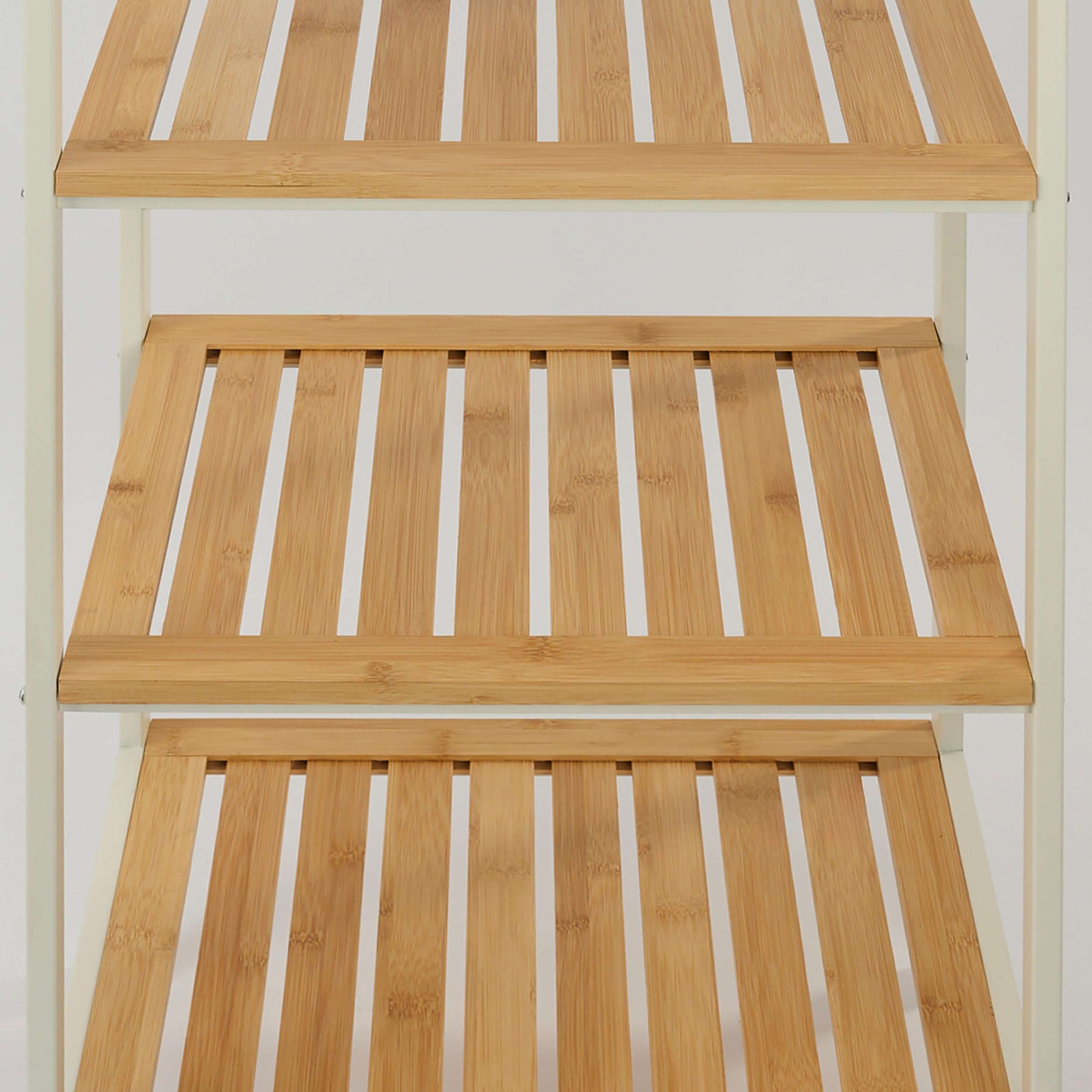 XZ-22118-2 Estantería de Bambú con Marco de Metal de 2 Niveles 40x40x30cm Desmontable - Estantería Organizador para Baño, Salón, Dormitorio de 2 Estantes