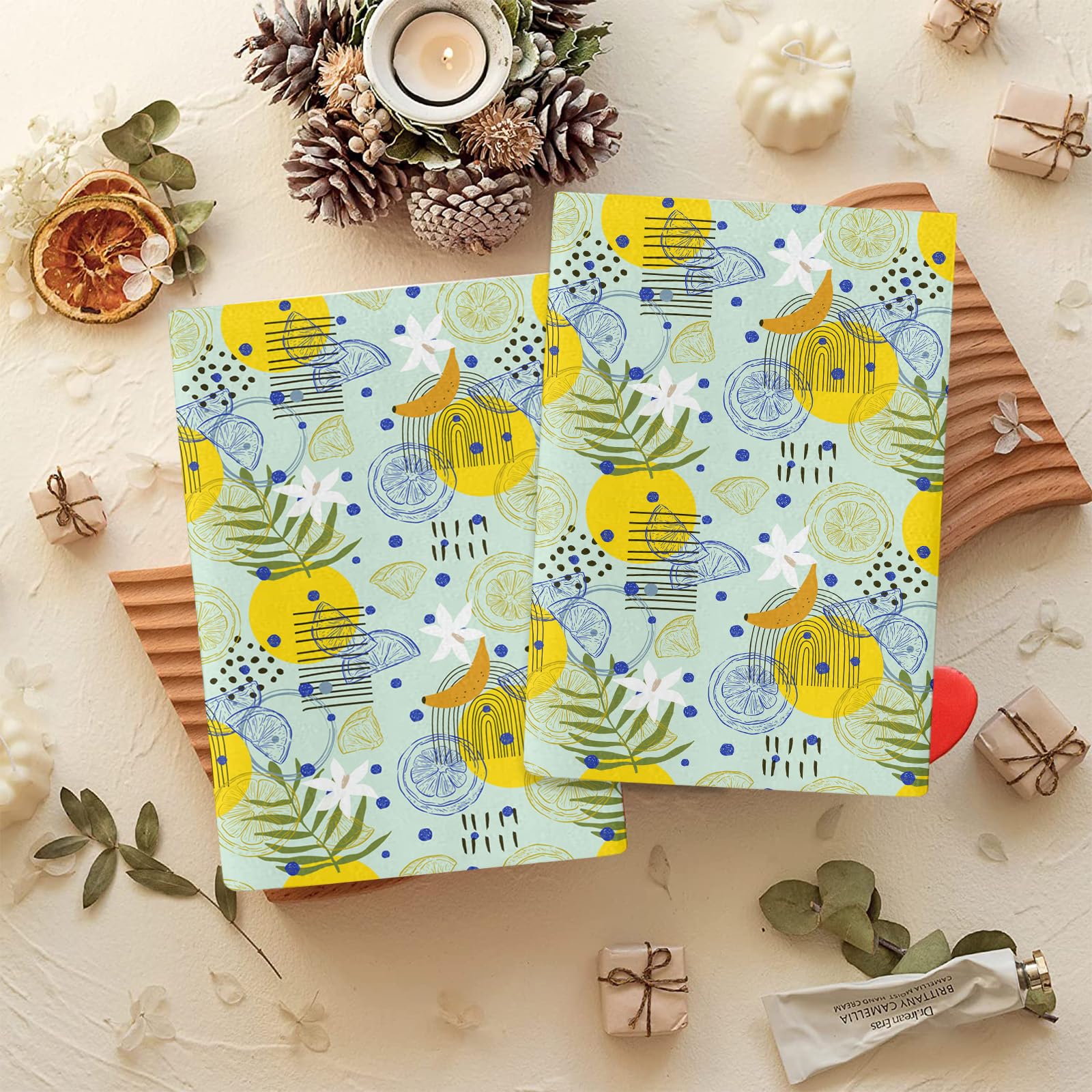 Trapos Cocina Limón Verde De Hoja Paños de Cocina Microfibra Paños Cocina Suaves Lavable Toallas Reutilizables Absorbentes Baño Pañuelo de Mano Trapos de Cocina 2 Piezas (44x74 cm)