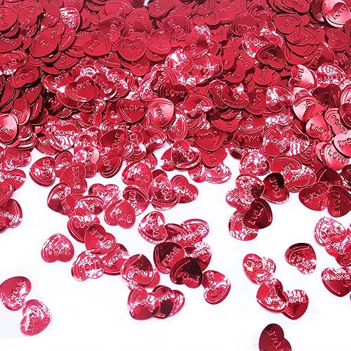 Miniatura 8 de 200 piezas de confeti para el día de San Valentín corazones rojos diamantes confeti con purpurina confeti de papel de San Valentín para boda